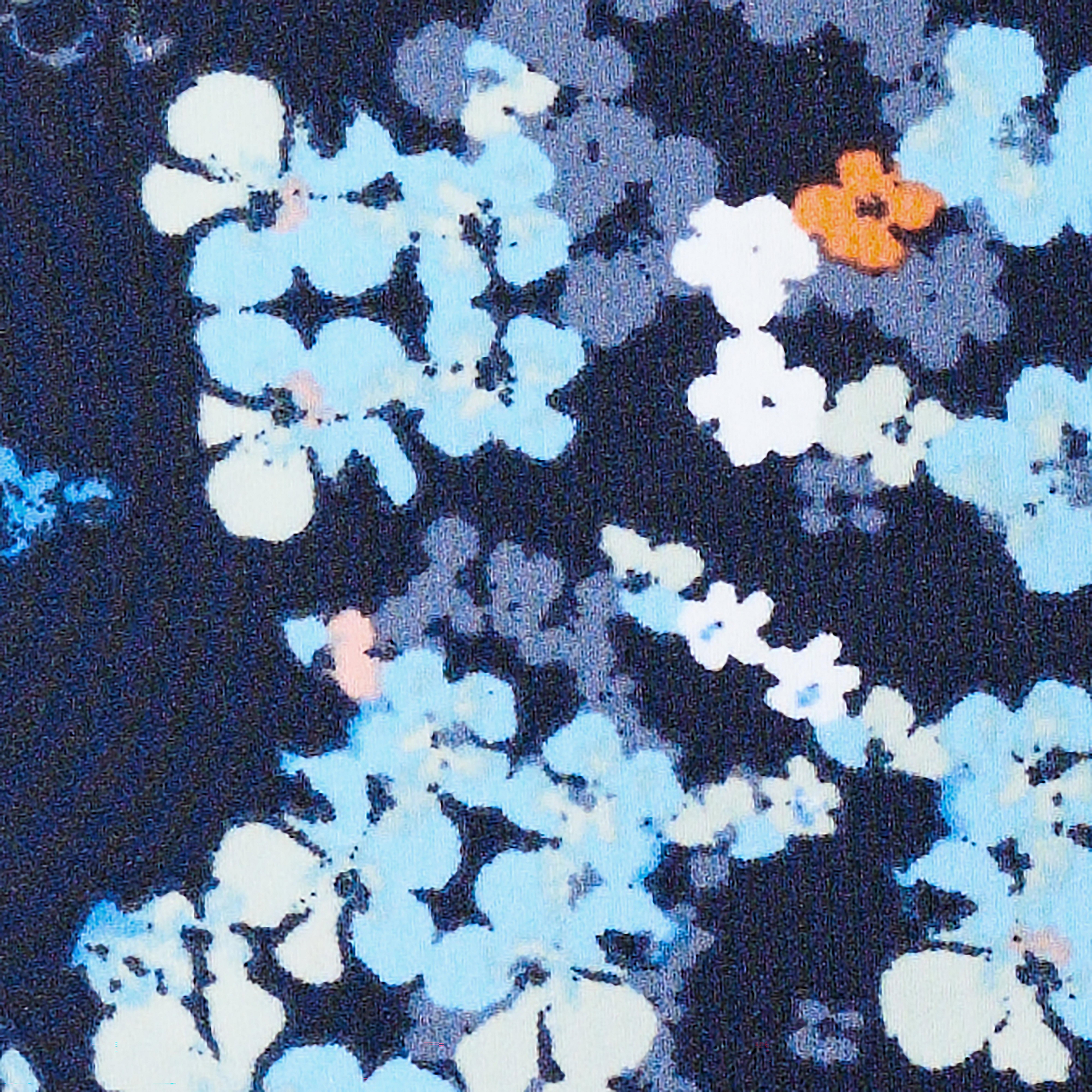 Swatch color Blue Floral Kaleidoscope Print