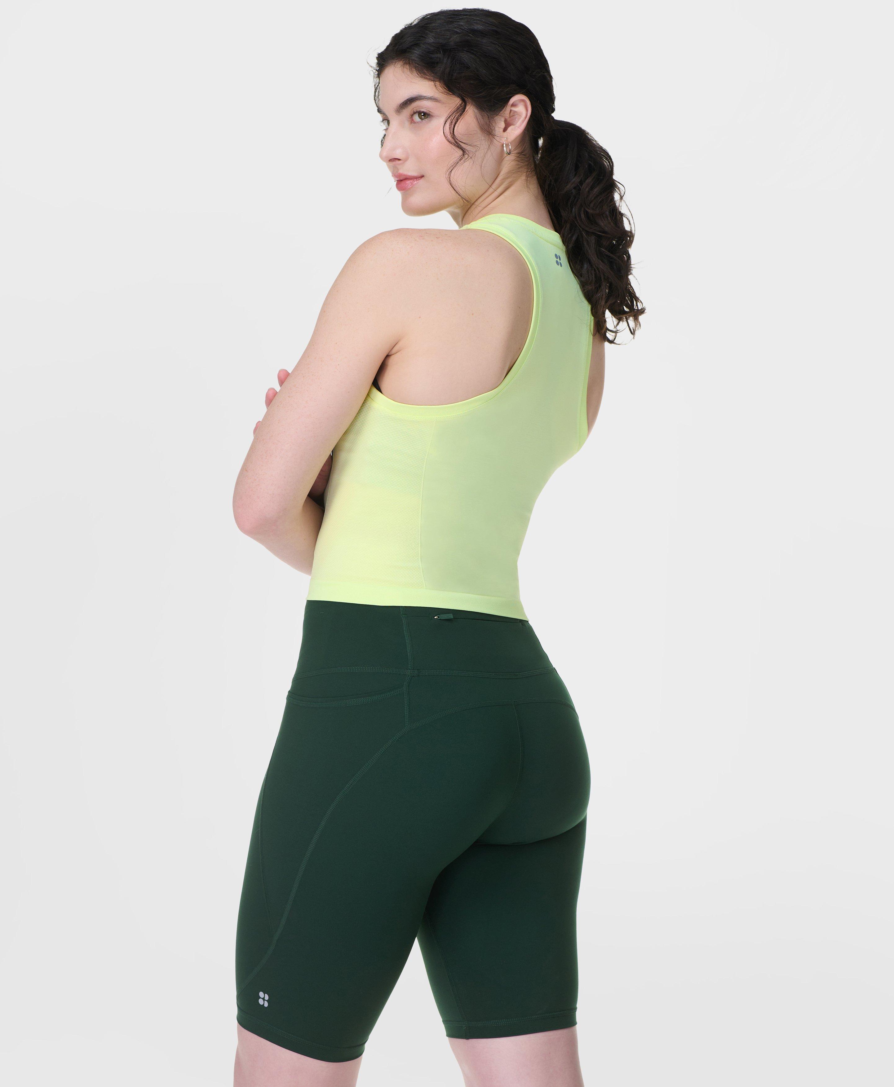 Sweaty Betty Power 9" Cycling Shorts, Green, Women's XS