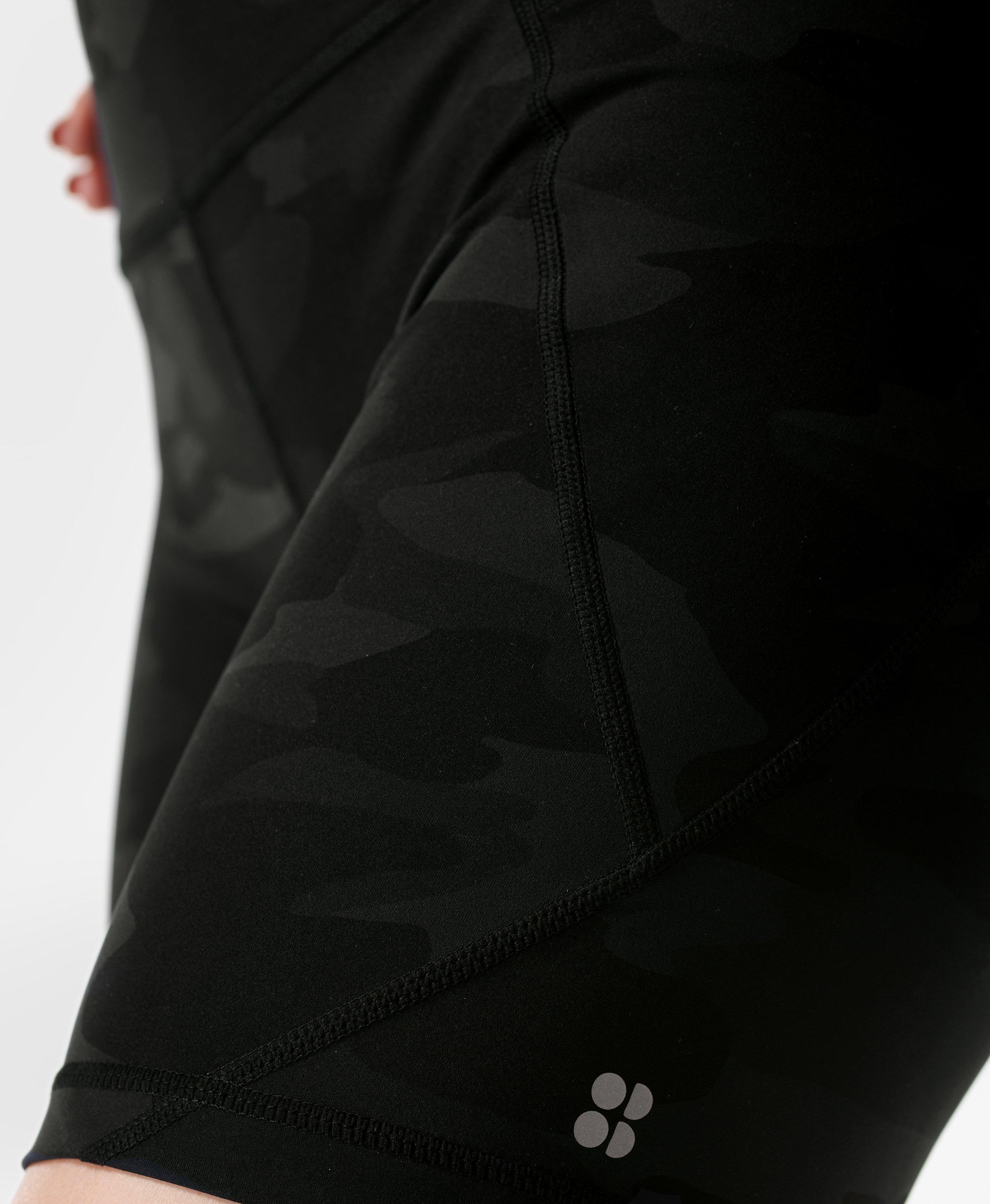 Power 6 Biker Shorts - Ultra Black Camo Print, Women's Shorts + Skorts