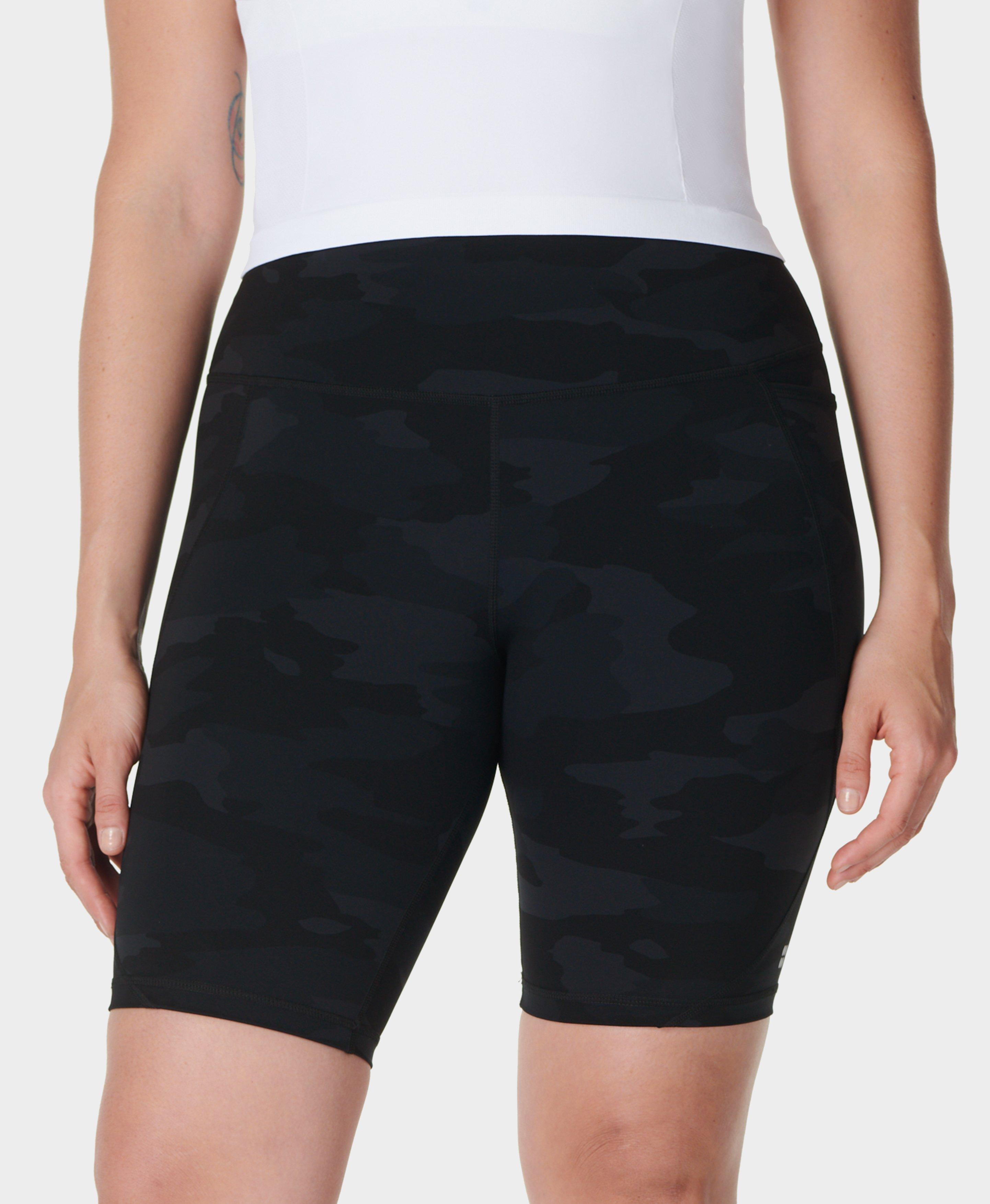 Power 9 Cycling Shorts - Ultra Black Camo Print, Women's Shorts + Skorts