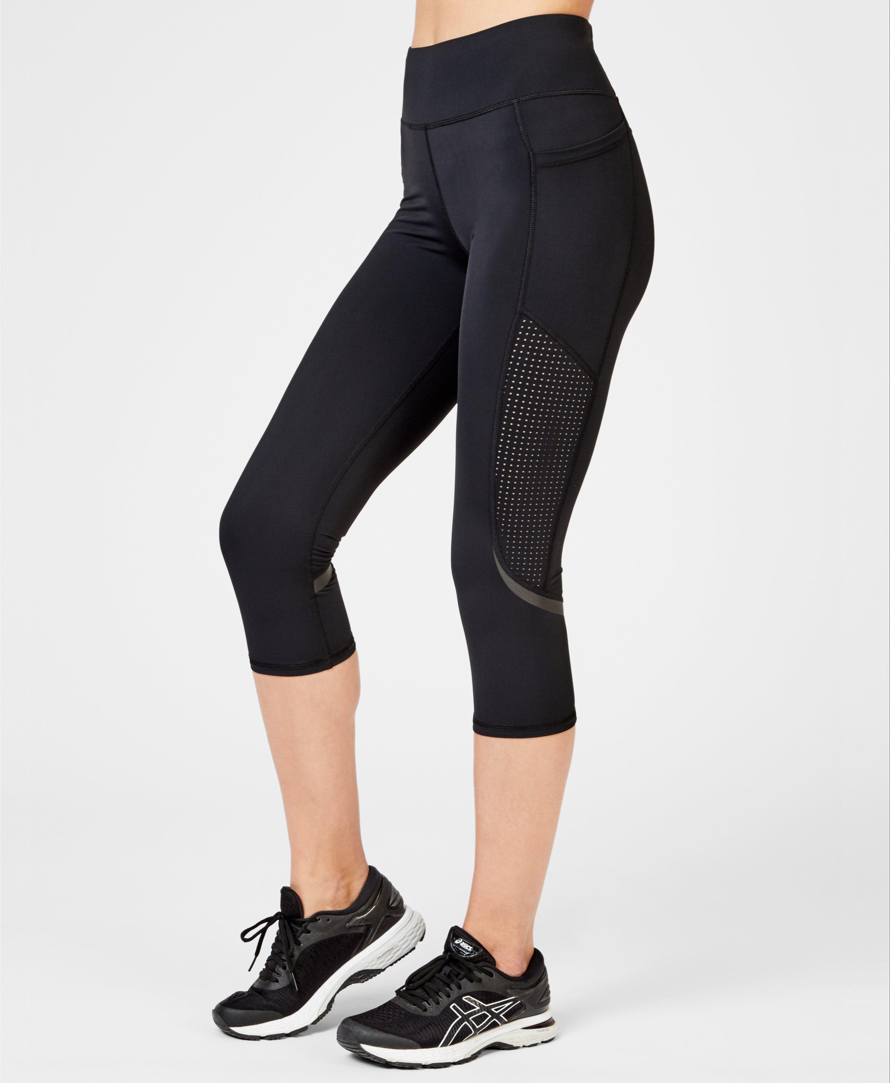 Zero Gravity High-Waisted Cropped Running Tight - Black