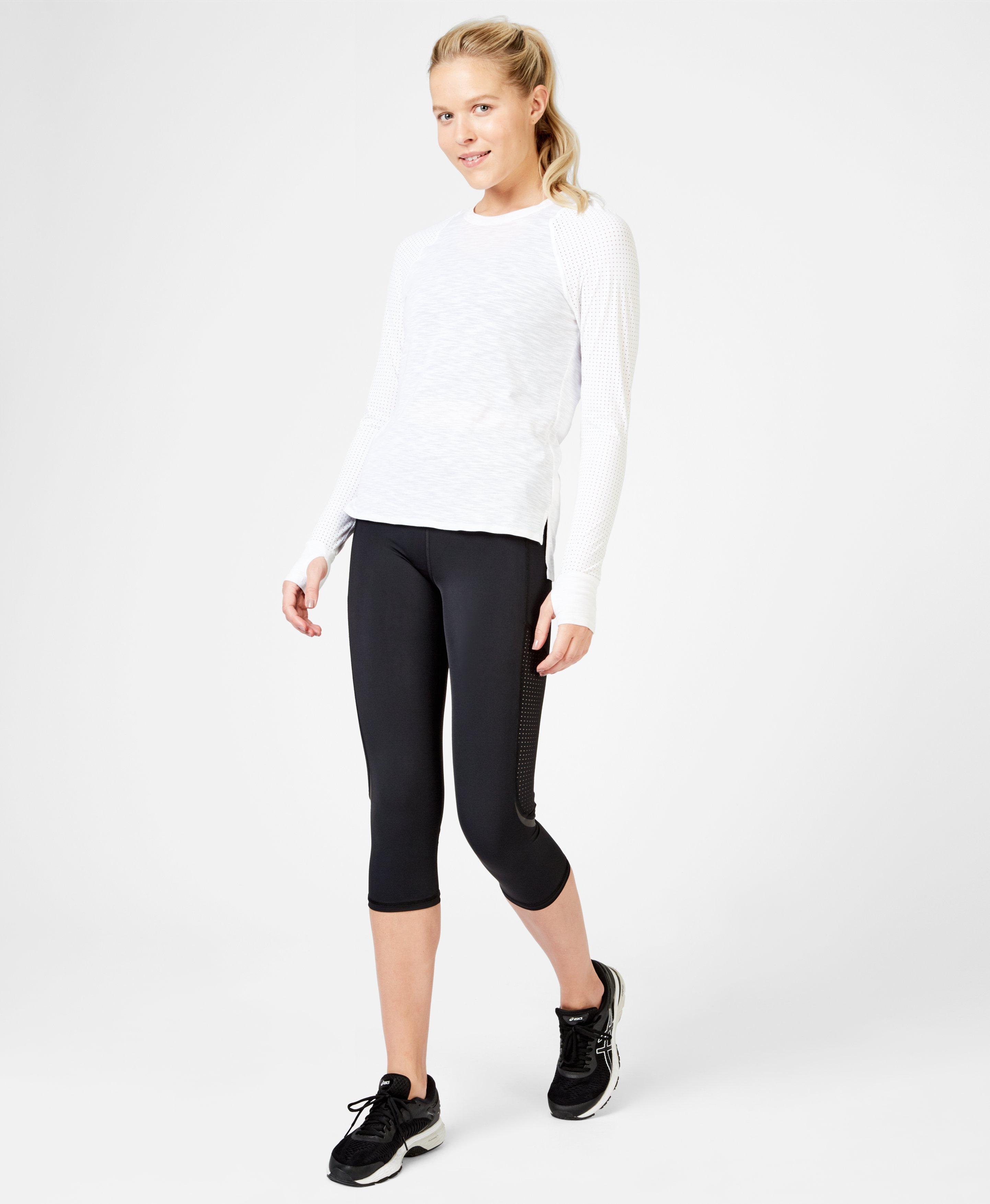 Black Zero Gravity Cropped Run Leggings - BrandAlley