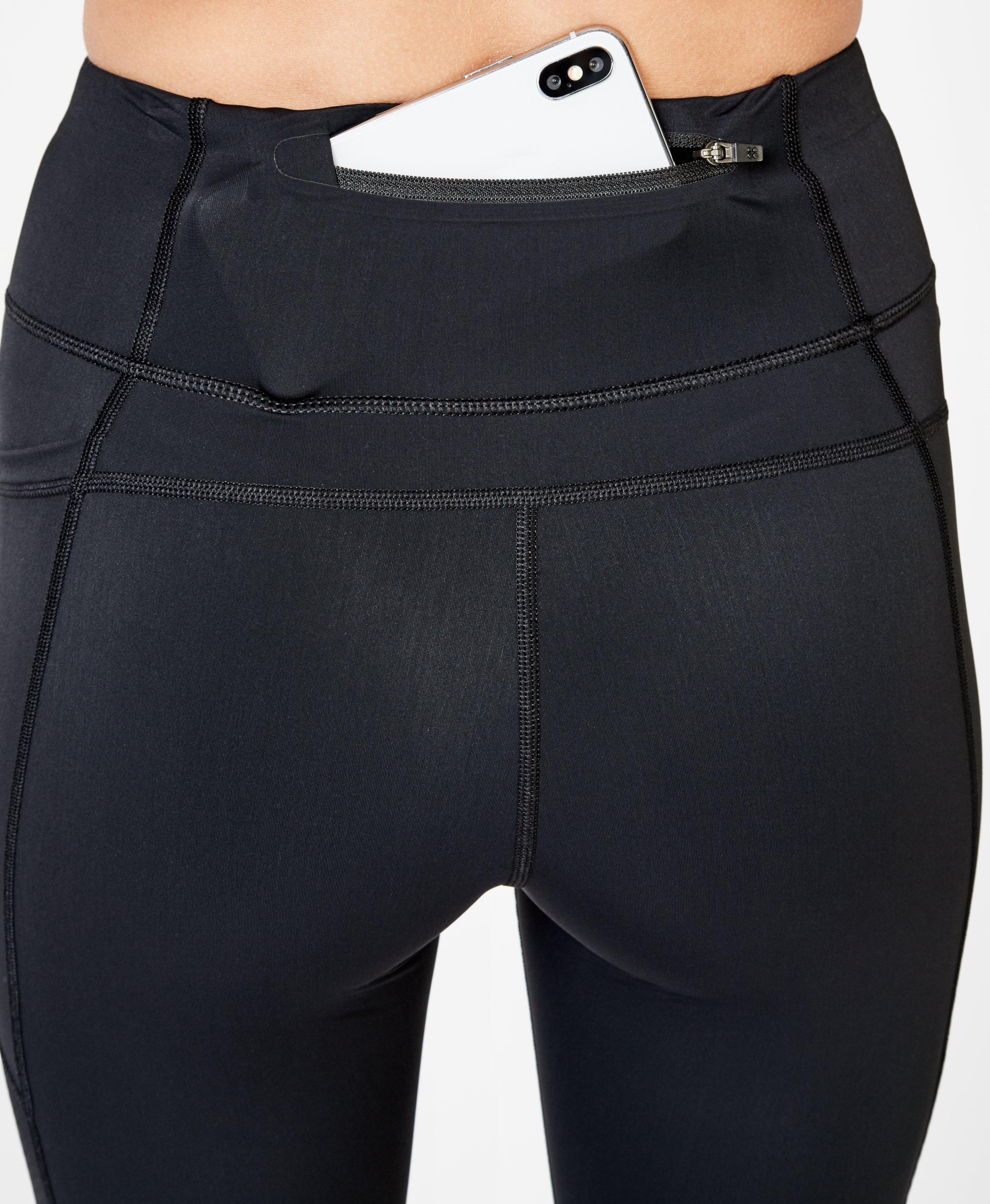 Sweaty Betty Zero Gravity High-Waisted Cropped Running Leggings trees black  xxs - $39 - From Jessica