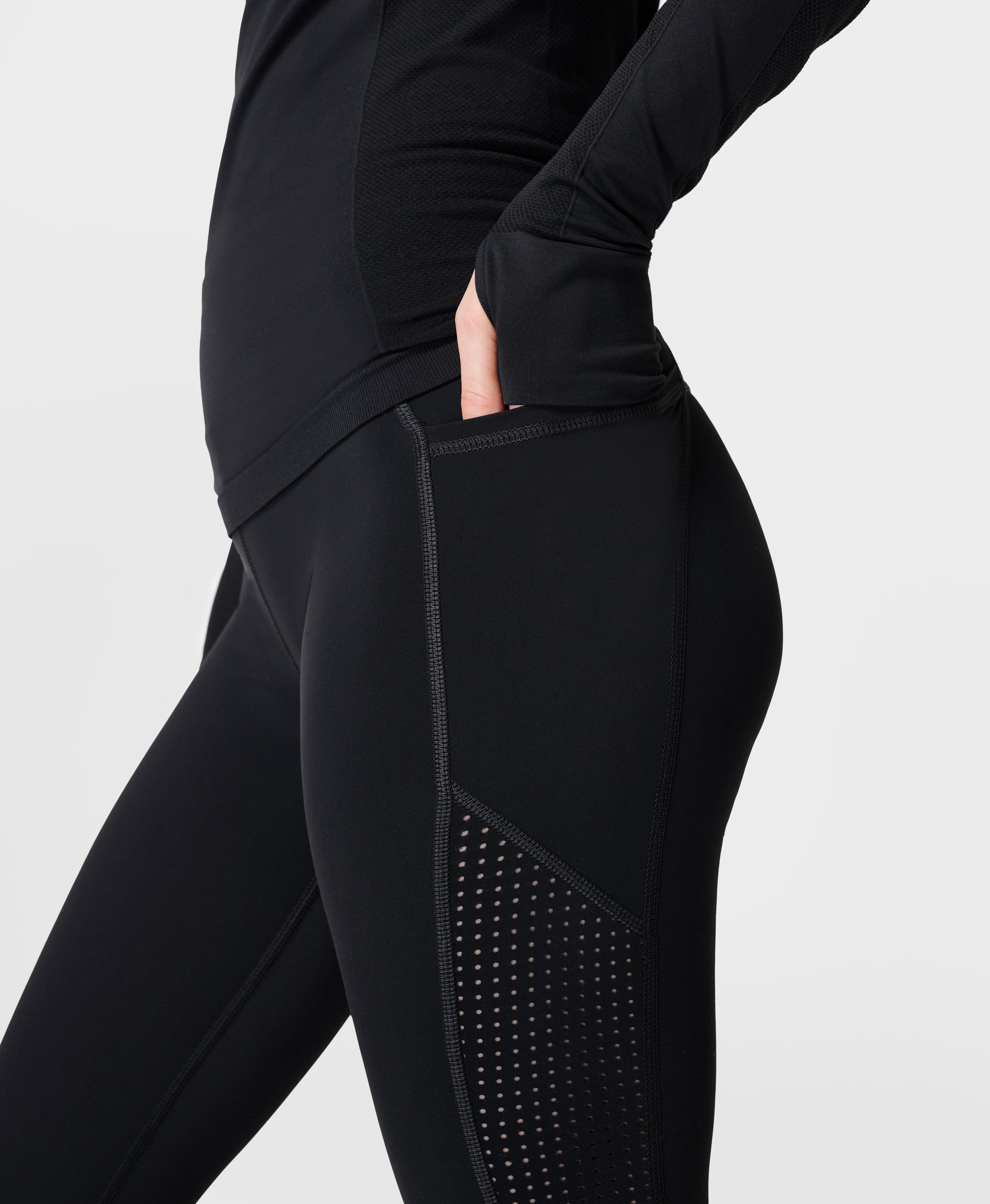 Zero Gravity 7/8 Reflective Running Leggings - Black Strobe