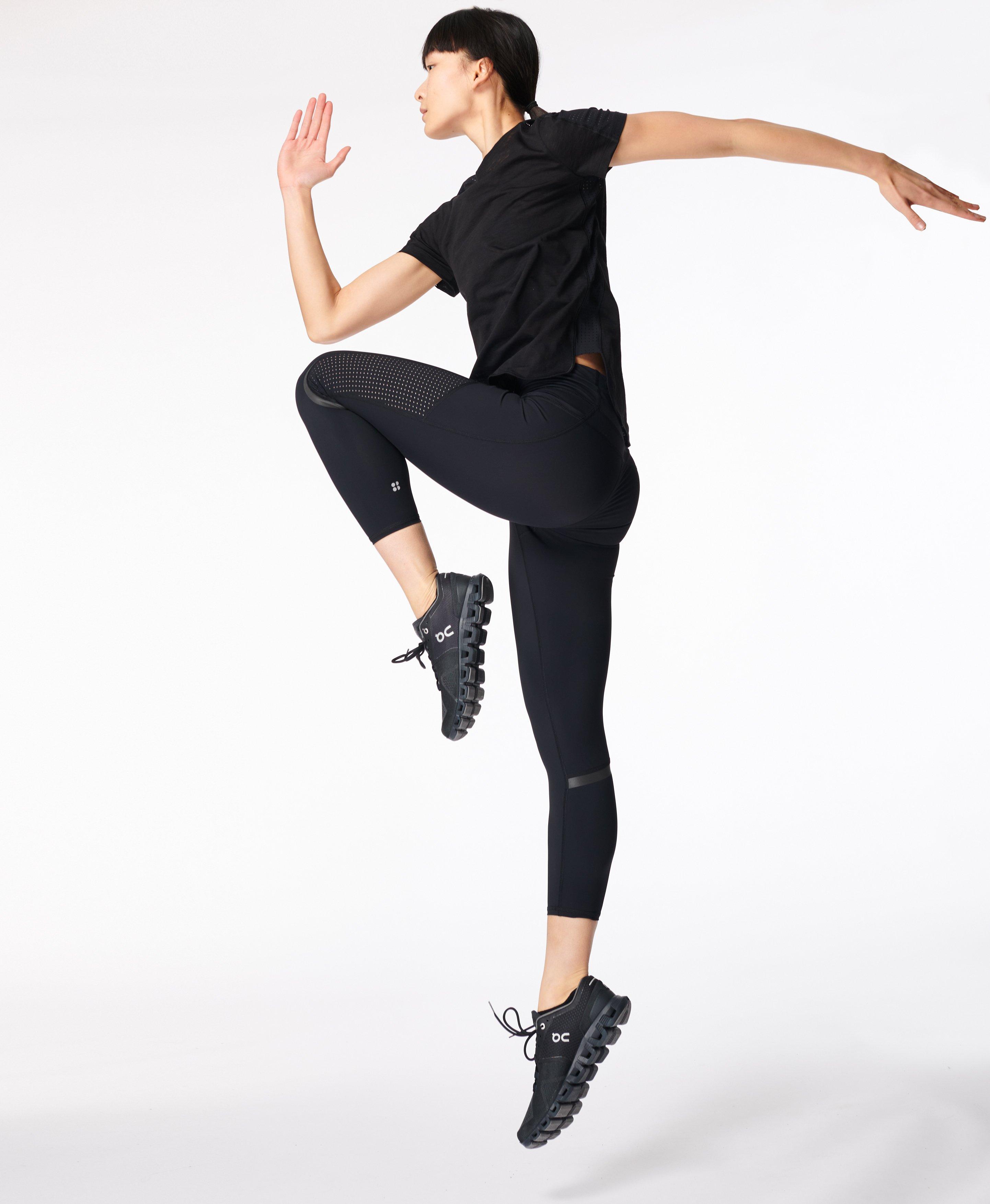 SWEATY BETTY Zero Gravity 7/8 Reflective Leggings in Black Strobe