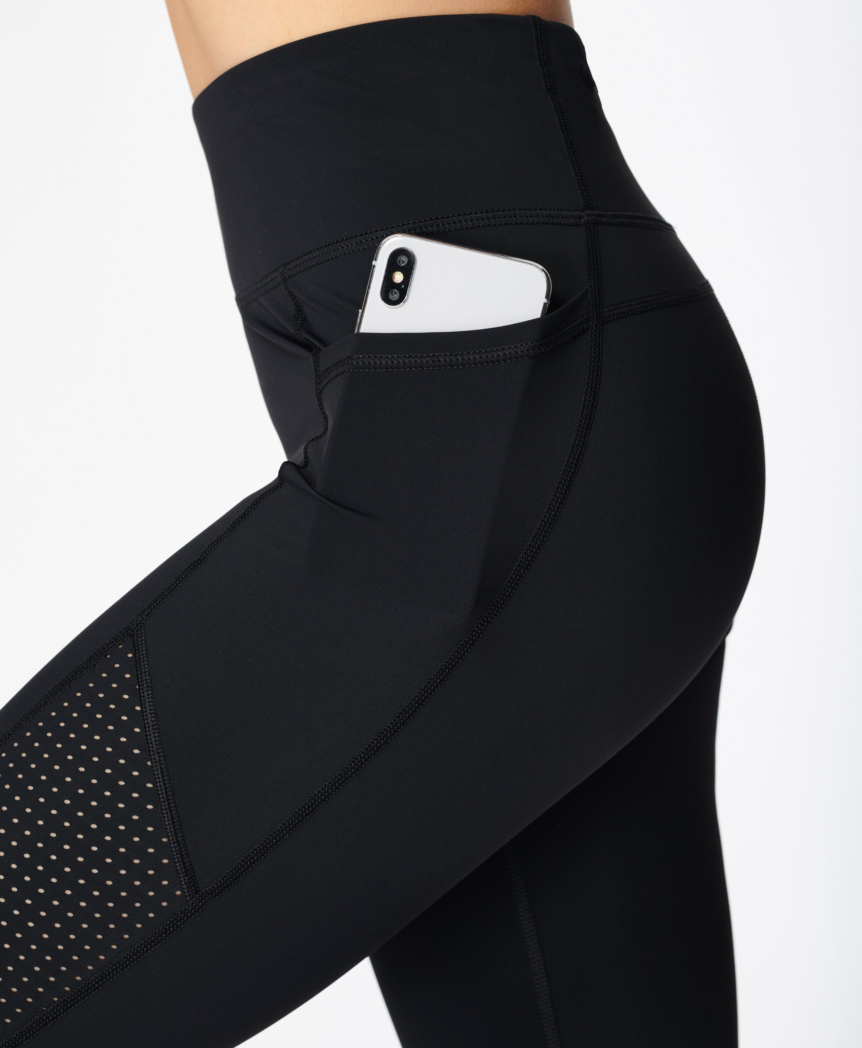 NEW Sweaty Betty Zero Gravity 7/8 Running Leggings- Black Tonal