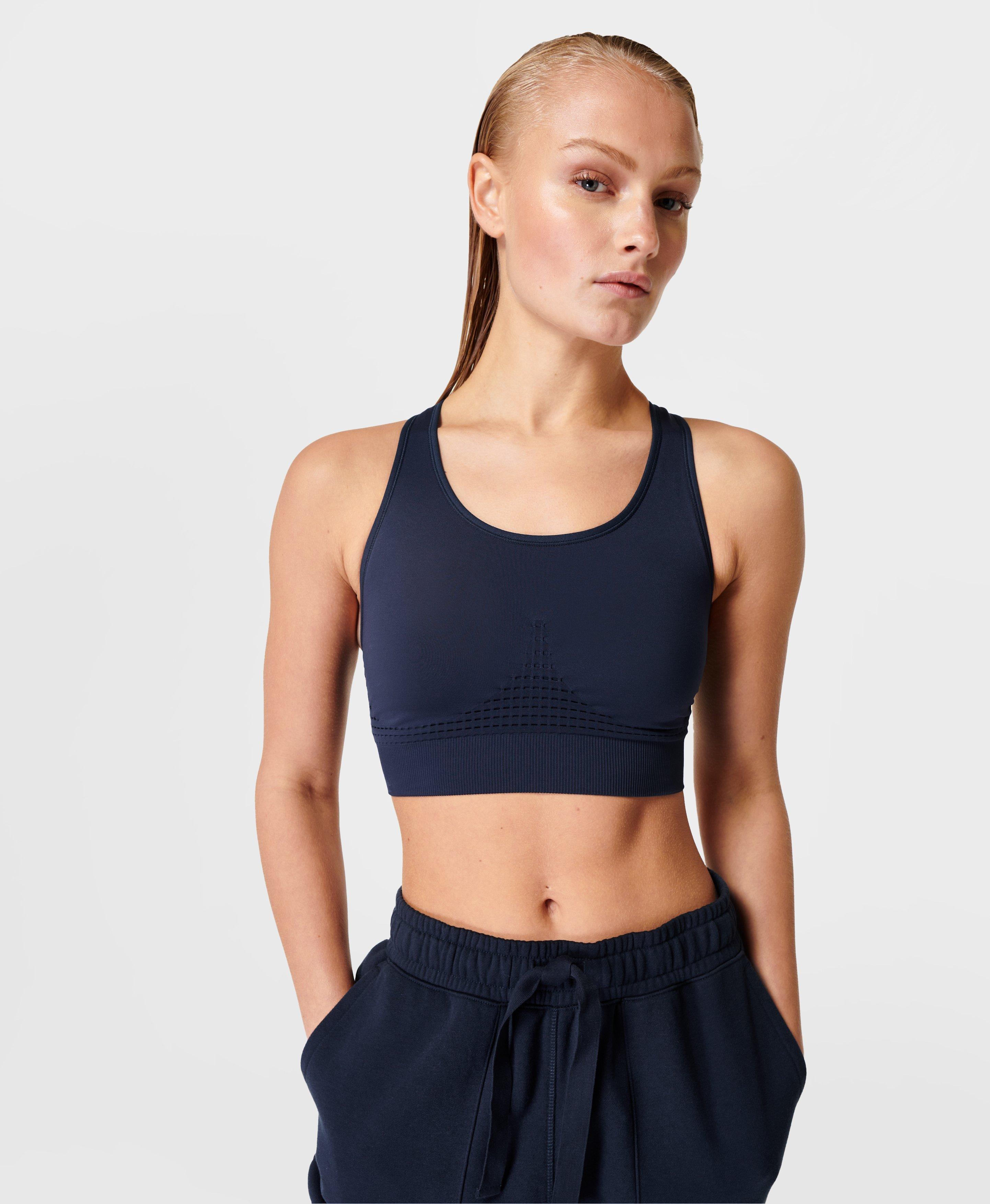 SWEATY BETTY Ultra Running Stretch-Recycled Nylon Sports Bra in SORBETPINK