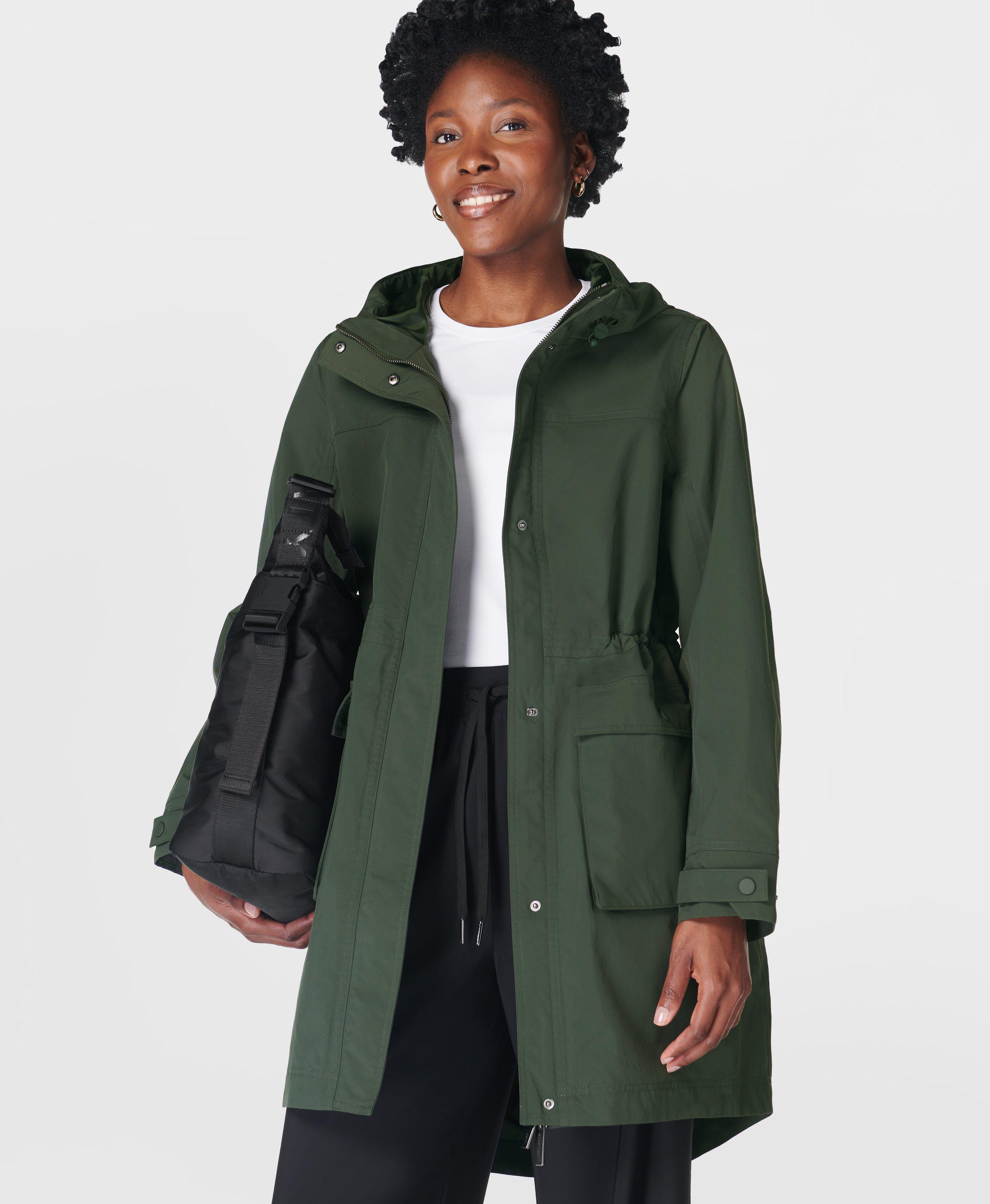 Stride Waterproof Parka, Dark Forest Green | Sweaty Betty