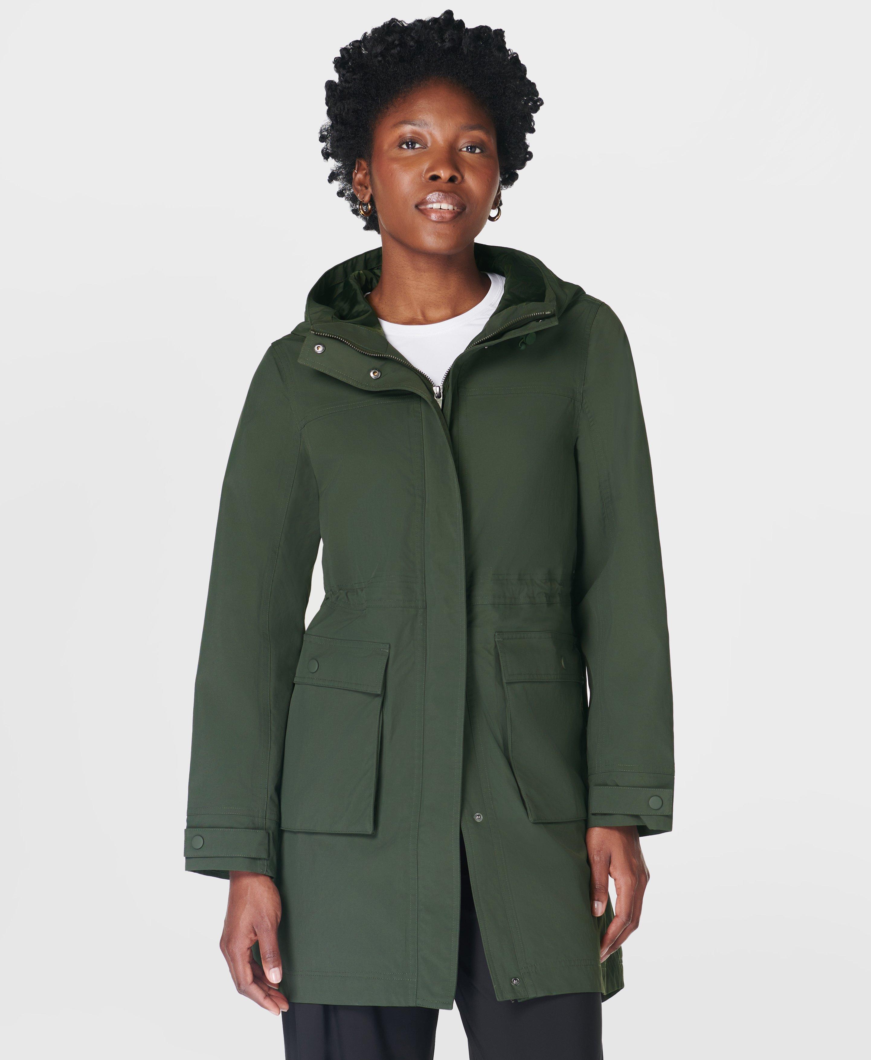 Womens khaki rain on sale mac