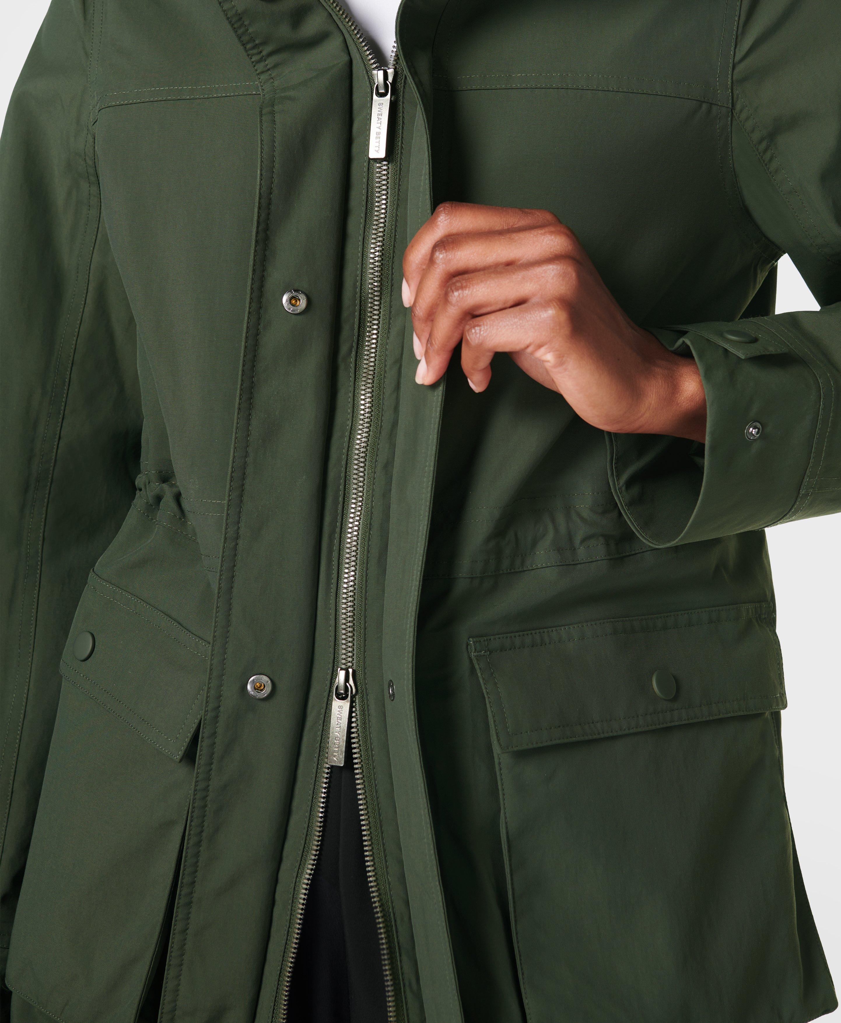 Stride Waterproof Parka Dark Forest Green Women s Jackets Coats Sweaty Betty