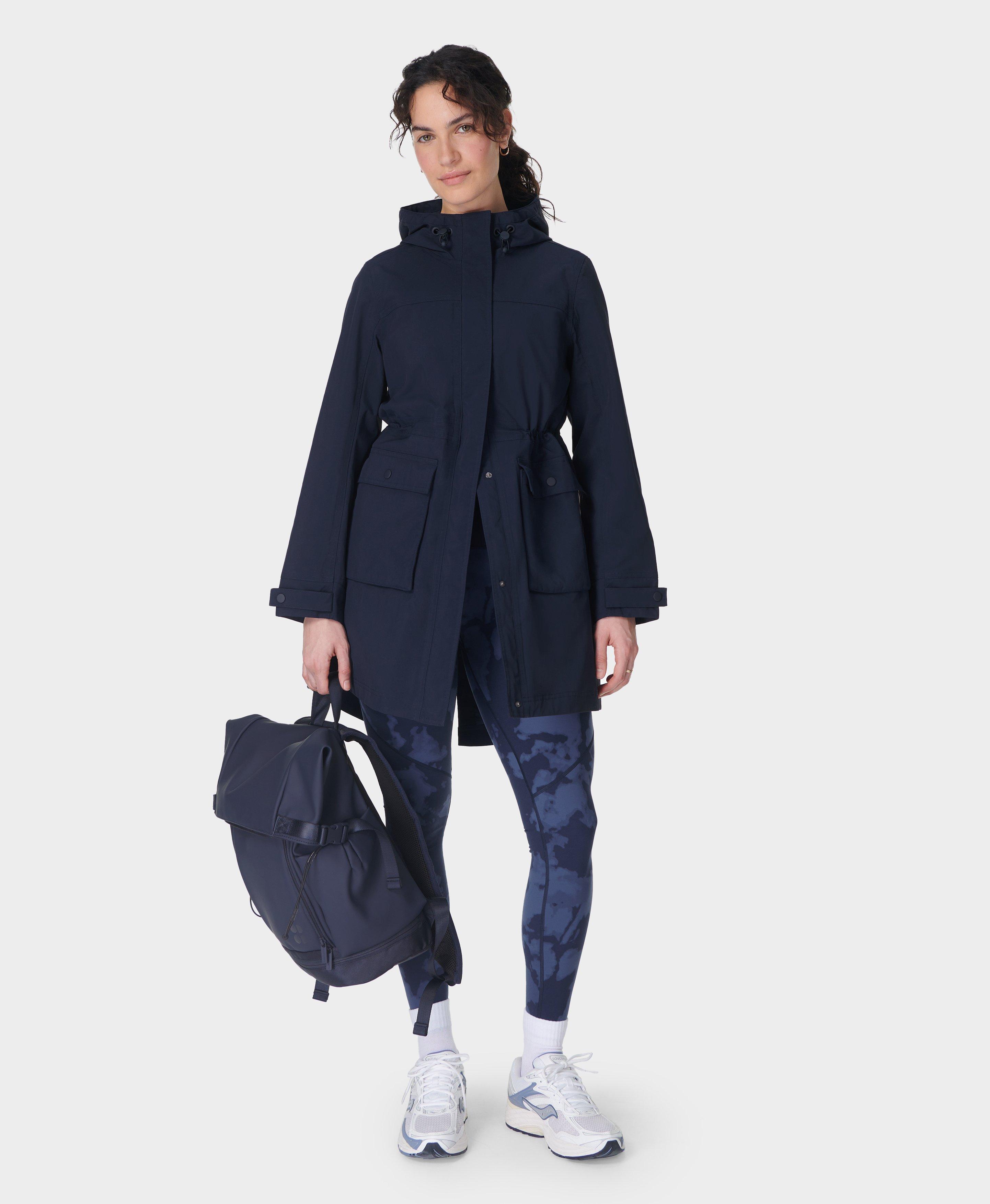 Sweaty Betty Stride Waterproof Parka, Blue, Women's XXS