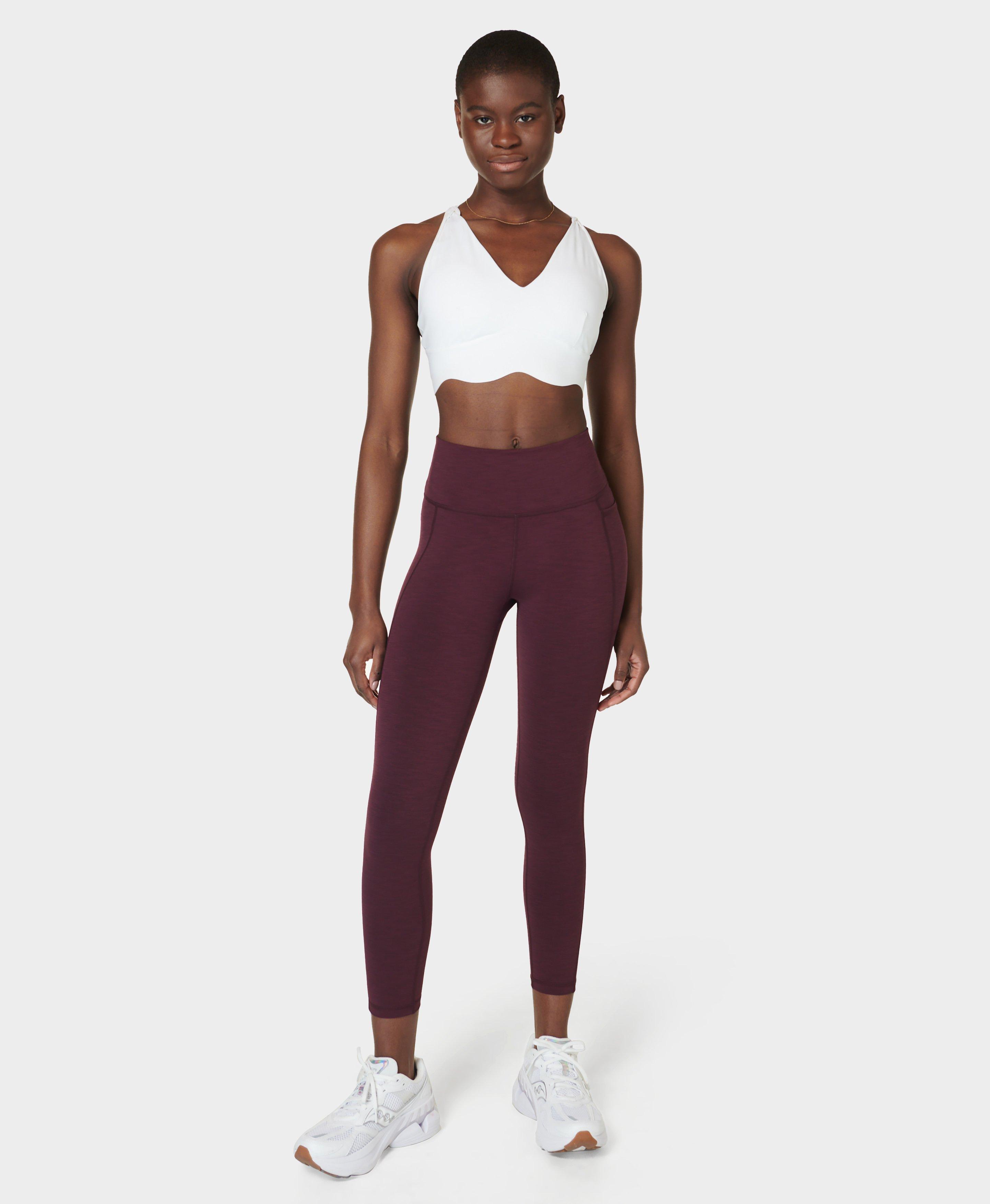 Burgundy yoga leggings clearance