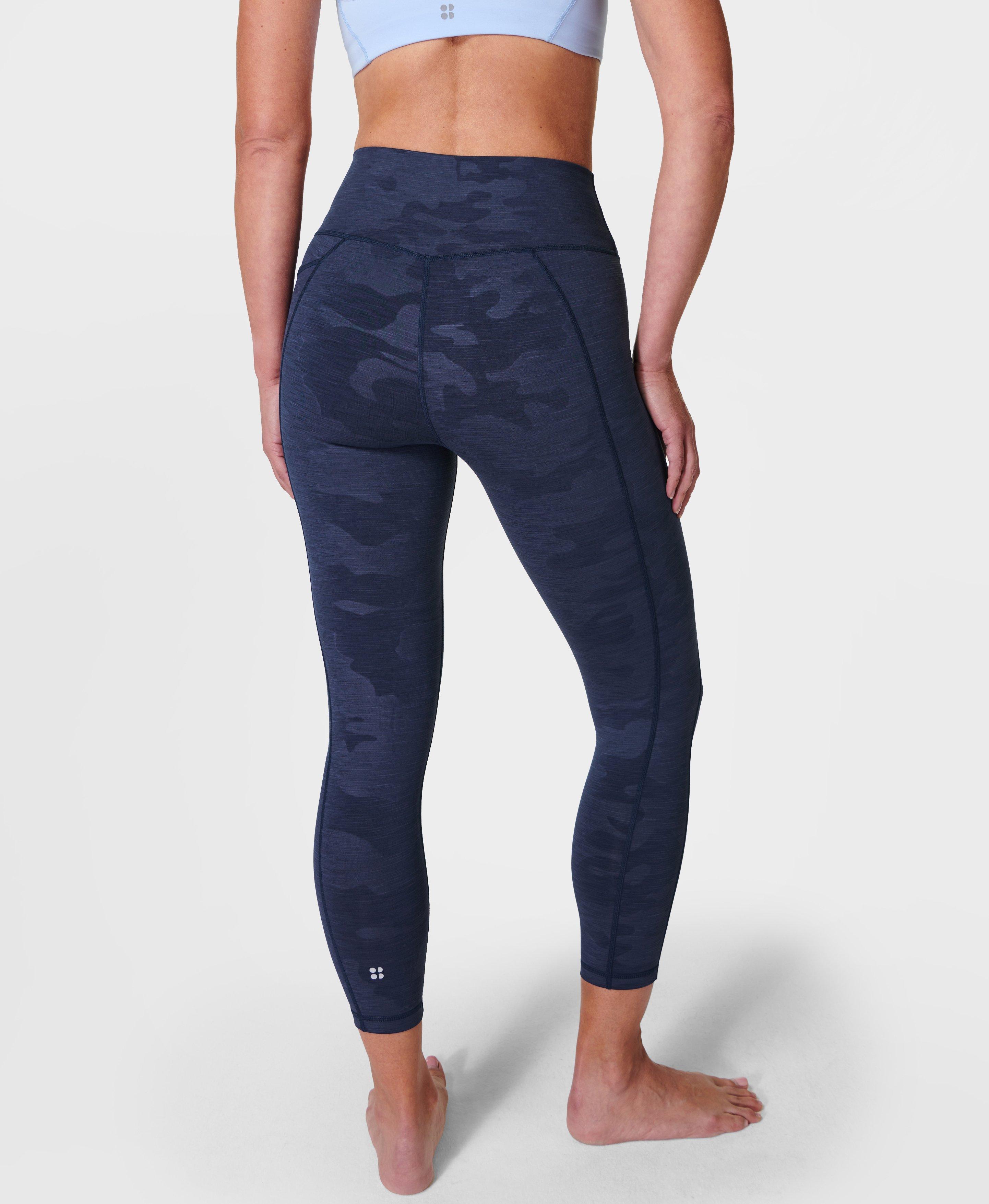 Super Sculpt Emboss 7/8 Yoga Leggings - Navy Blue Camo Print, Women's  Leggings