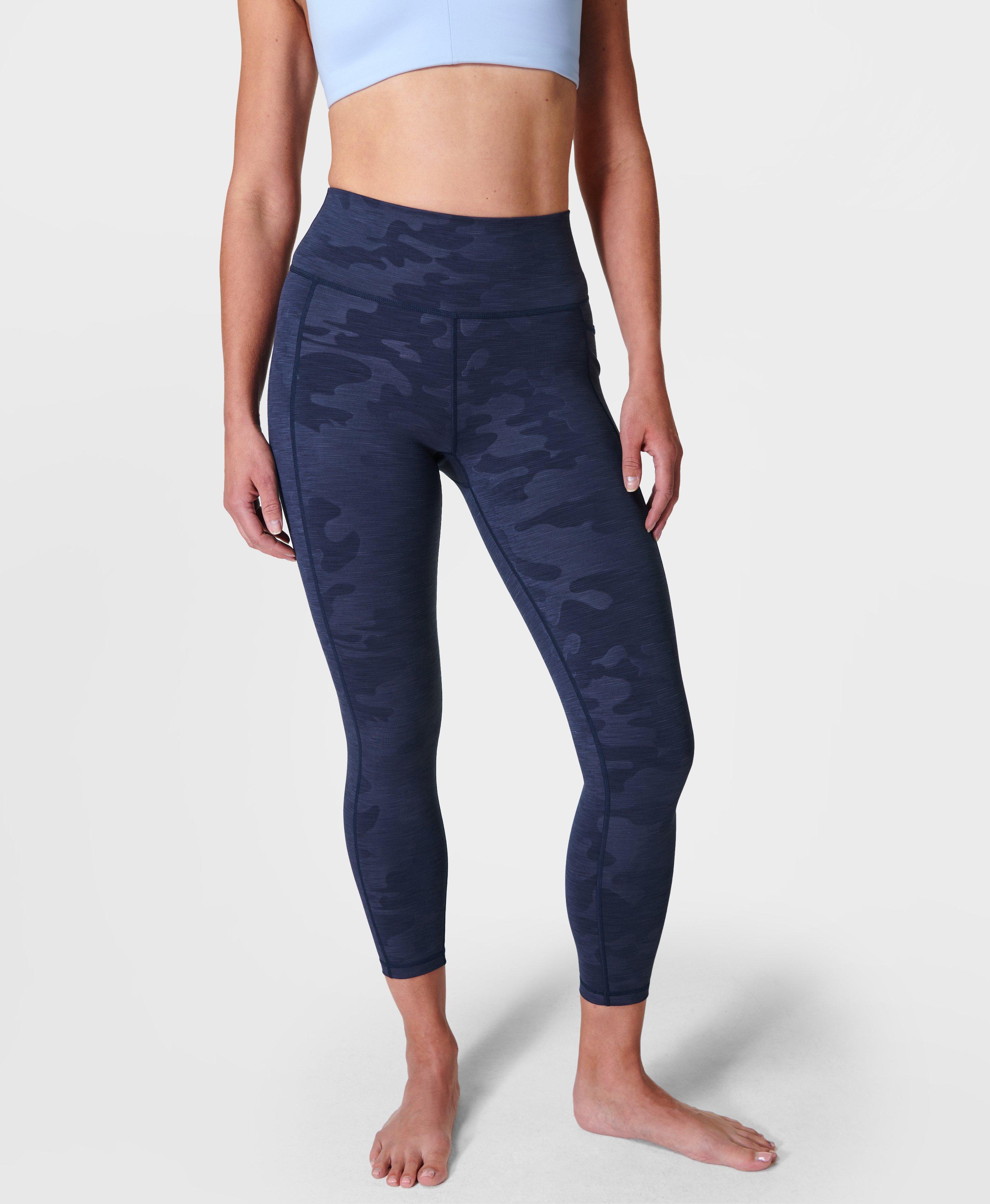 Super Sculpt Emboss 7/8 Yoga Leggings - Navy Blue Camo Print, Women's  Leggings