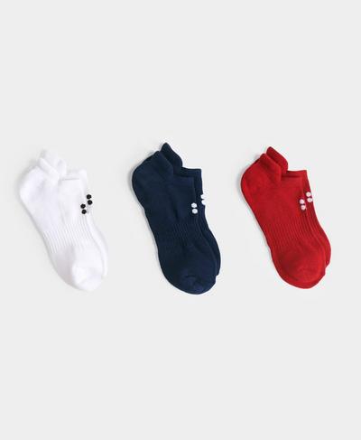 Workout Sneaker Socks 3 Pack , Vine Red | Sweaty Betty
