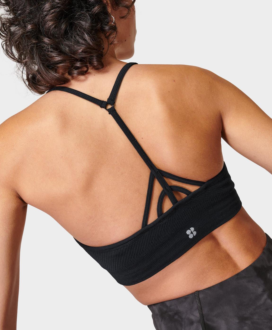 Psytrance Yoga Wear Women's Bra Top Bralette Hexit Print Black