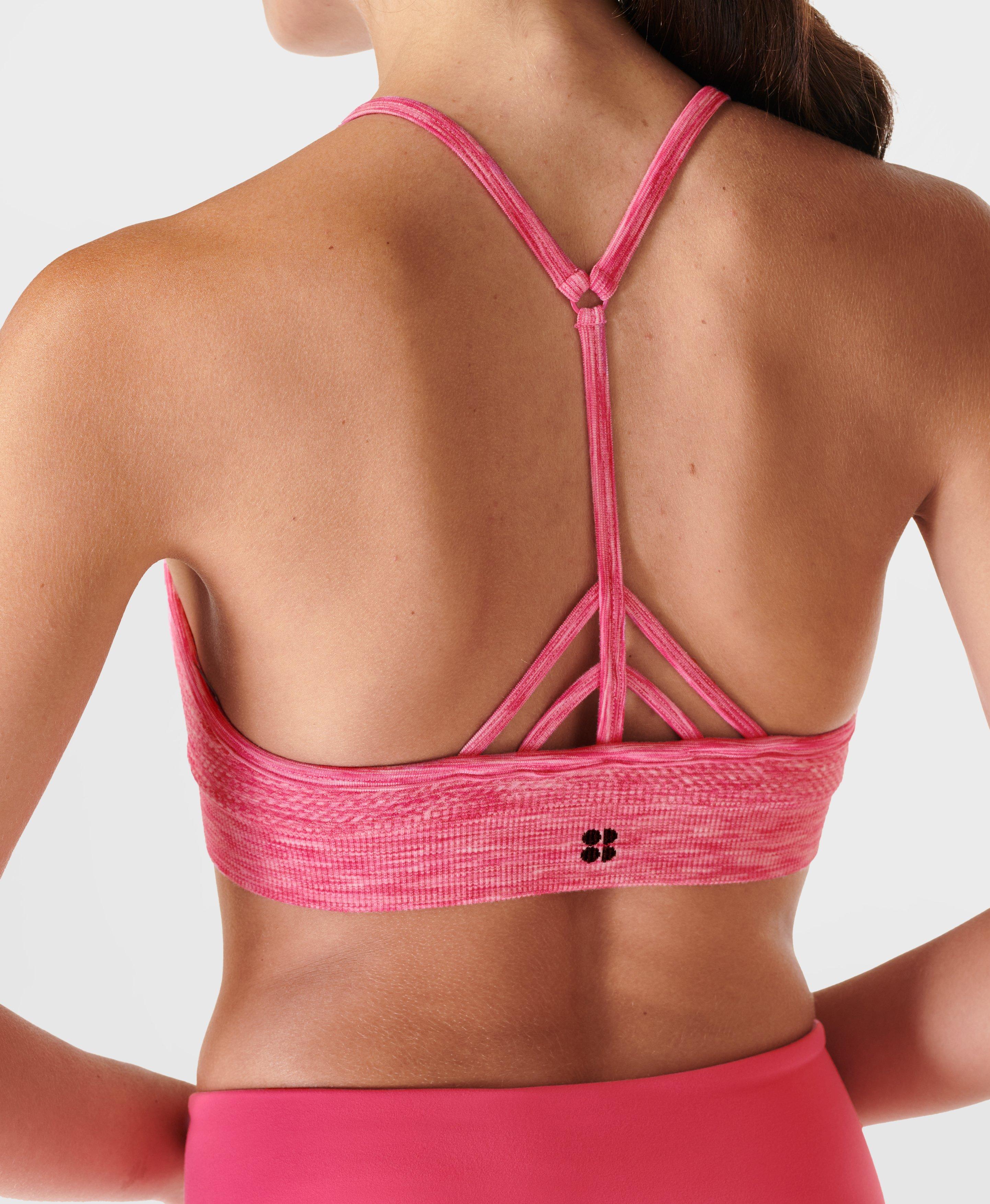 Monday morning stretch and yoga💗 Energy high neck bra in Pink