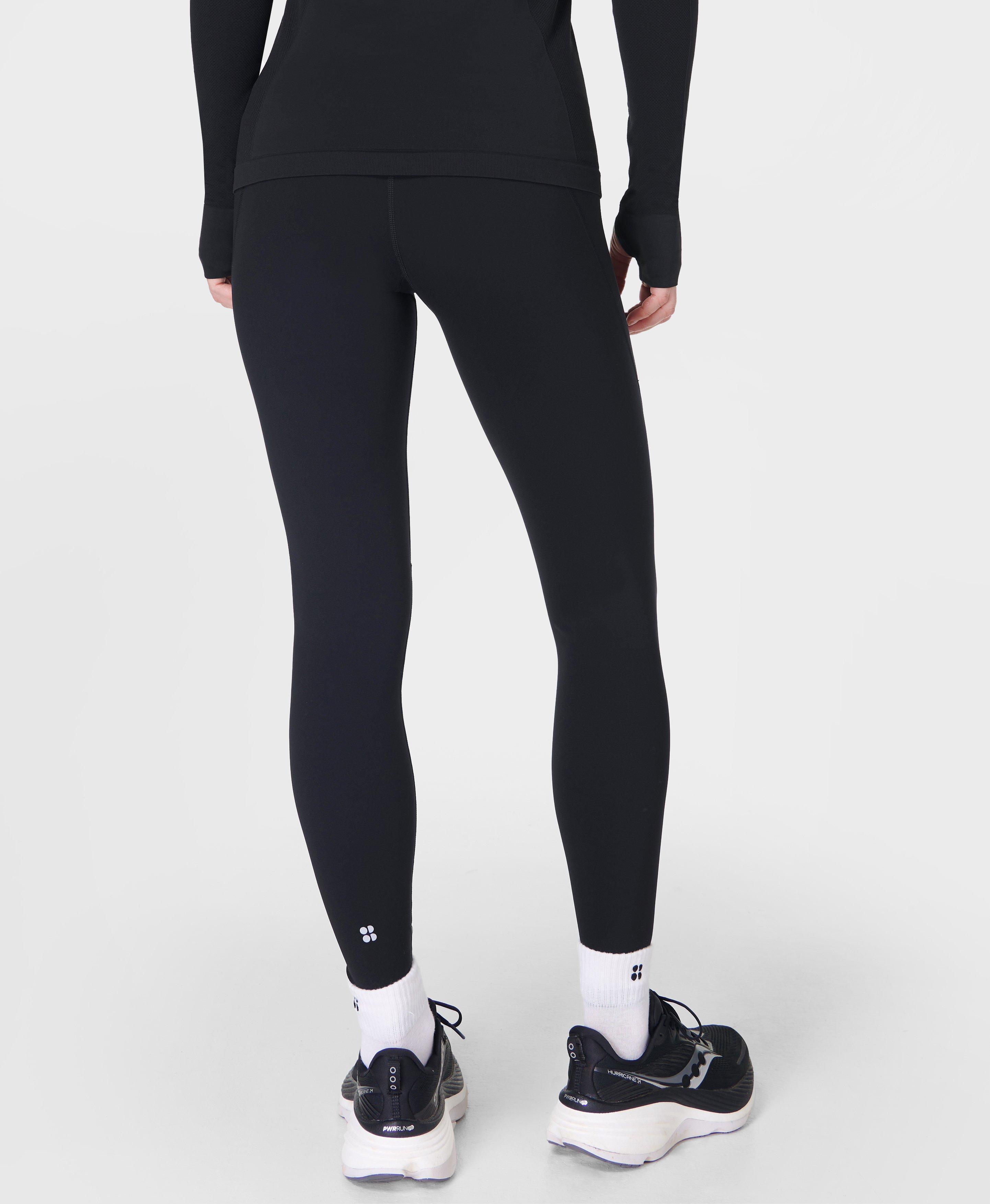 Power Classic Split Hem Leggings - Black - quwati