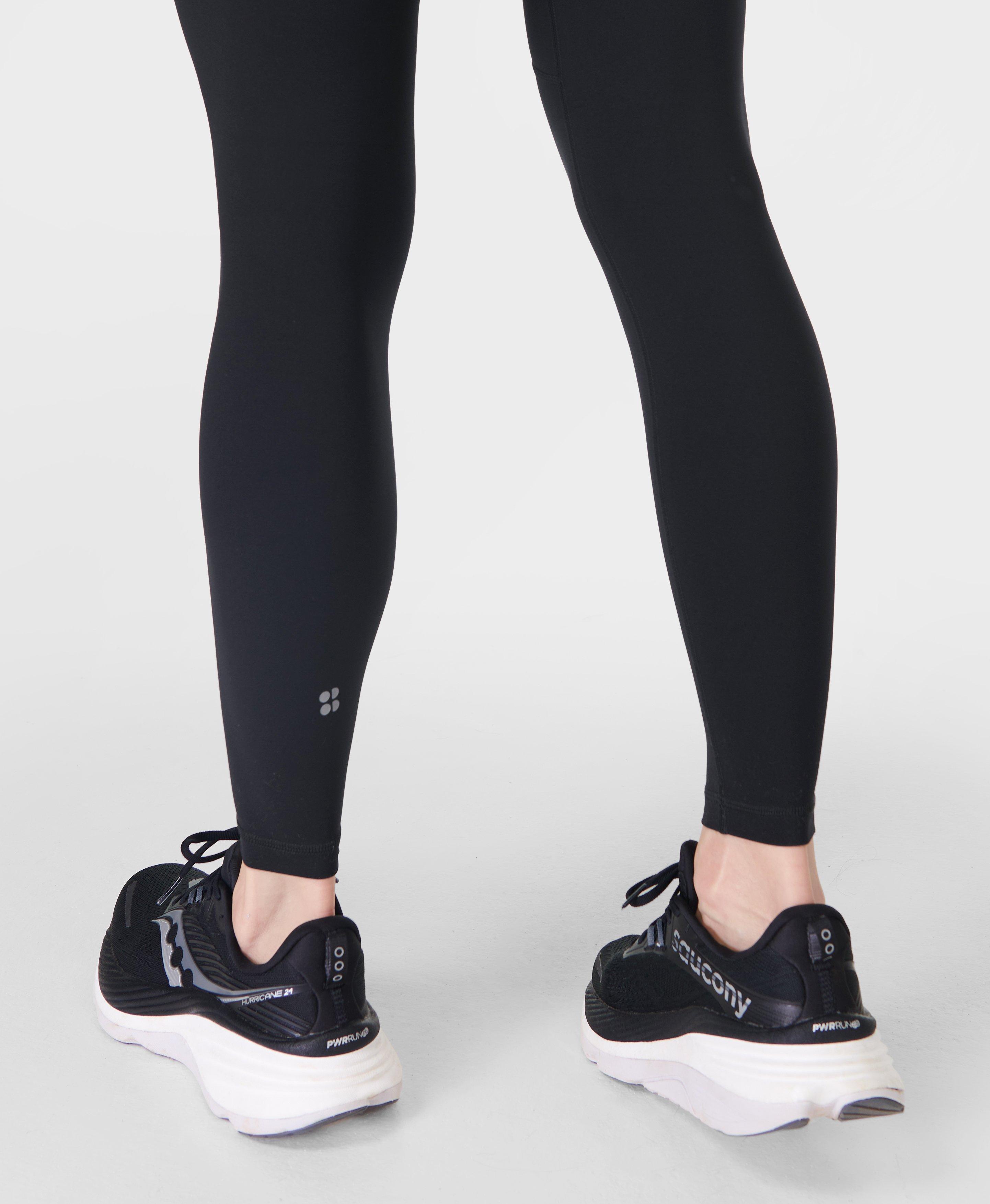 Power Workout Leggings - Black Floral Stroke Print