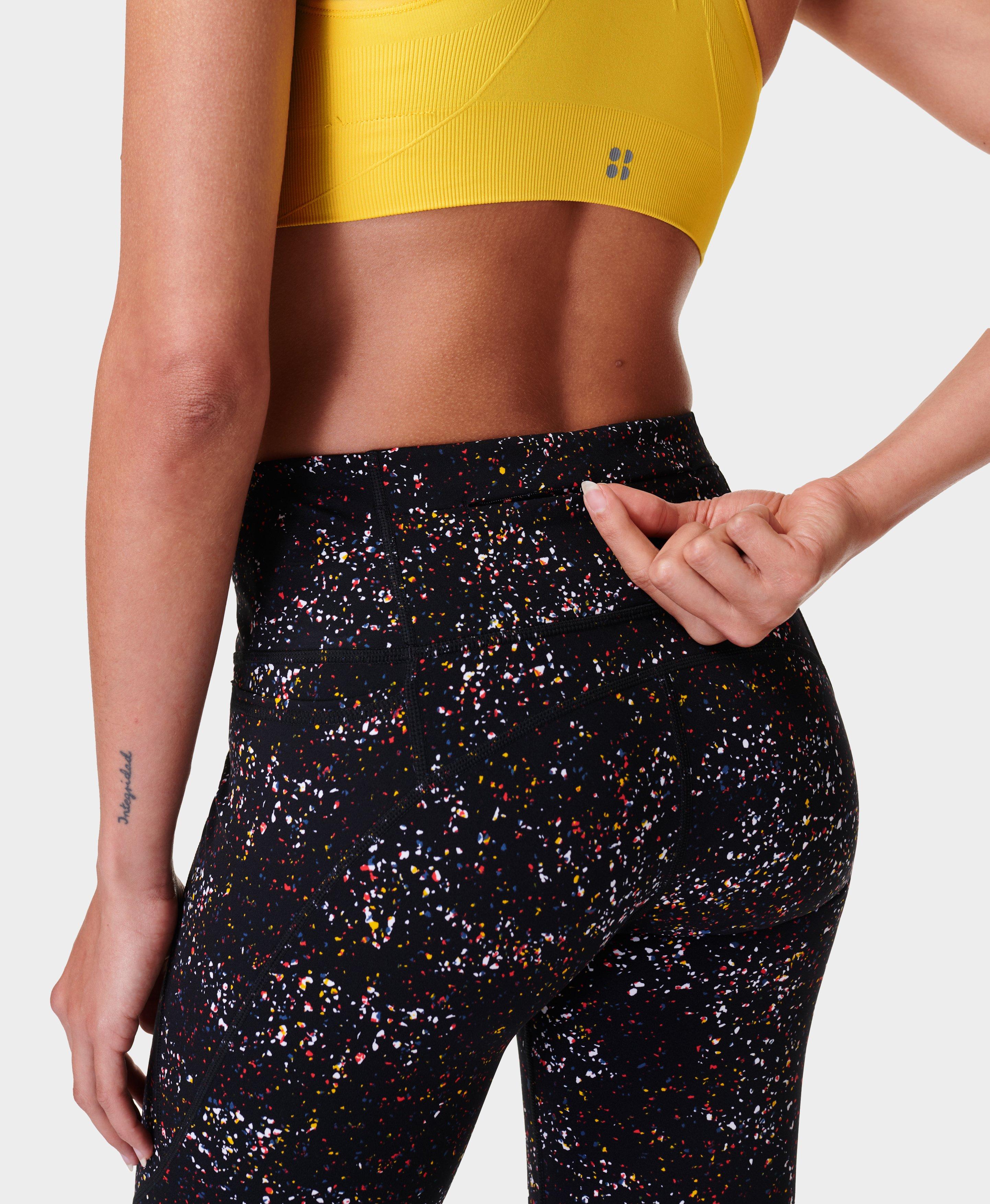 Power 7/8 Workout Leggings - Black Confetti Print