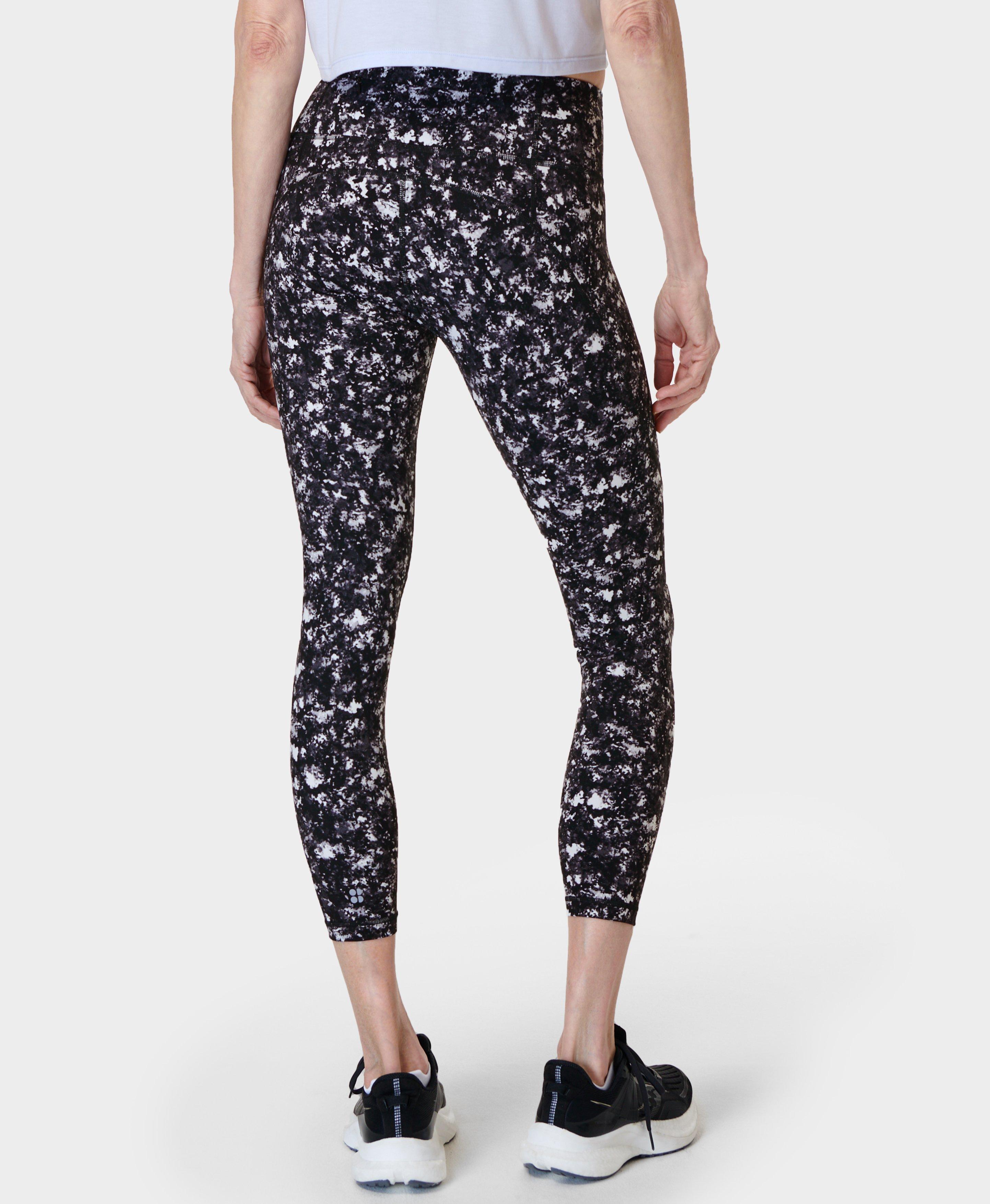 Power 7/8 Workout Leggings - Black Electric Texture Print, Women's Leggings