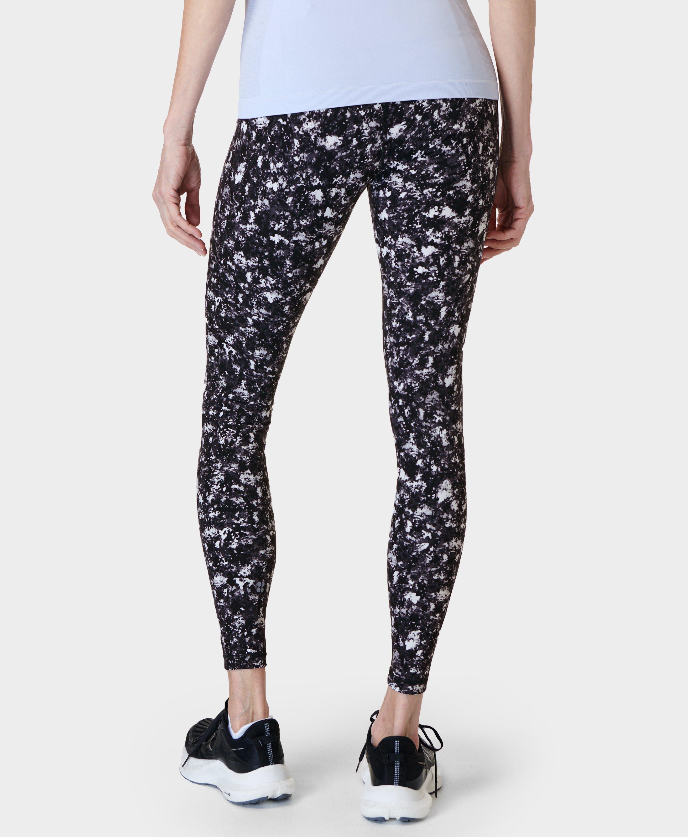 Power Workout Leggings - Black Gradient Dot Print