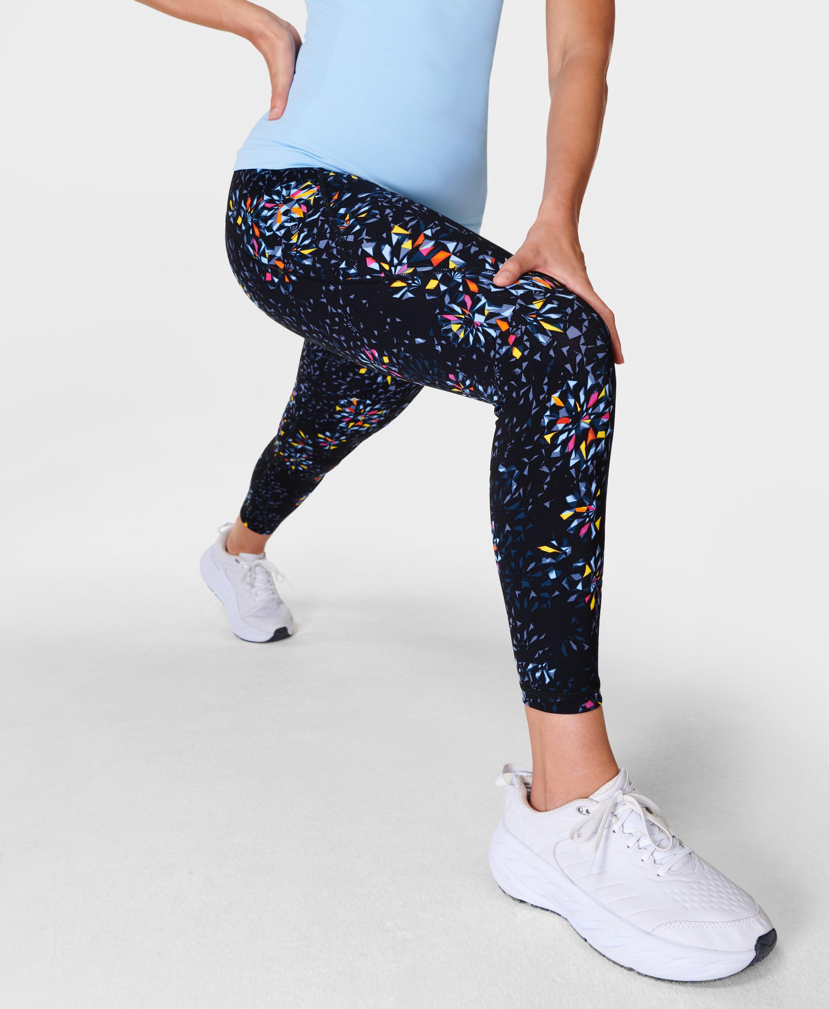 Louise 7/8 Padel Leggings - Black/Flame Print