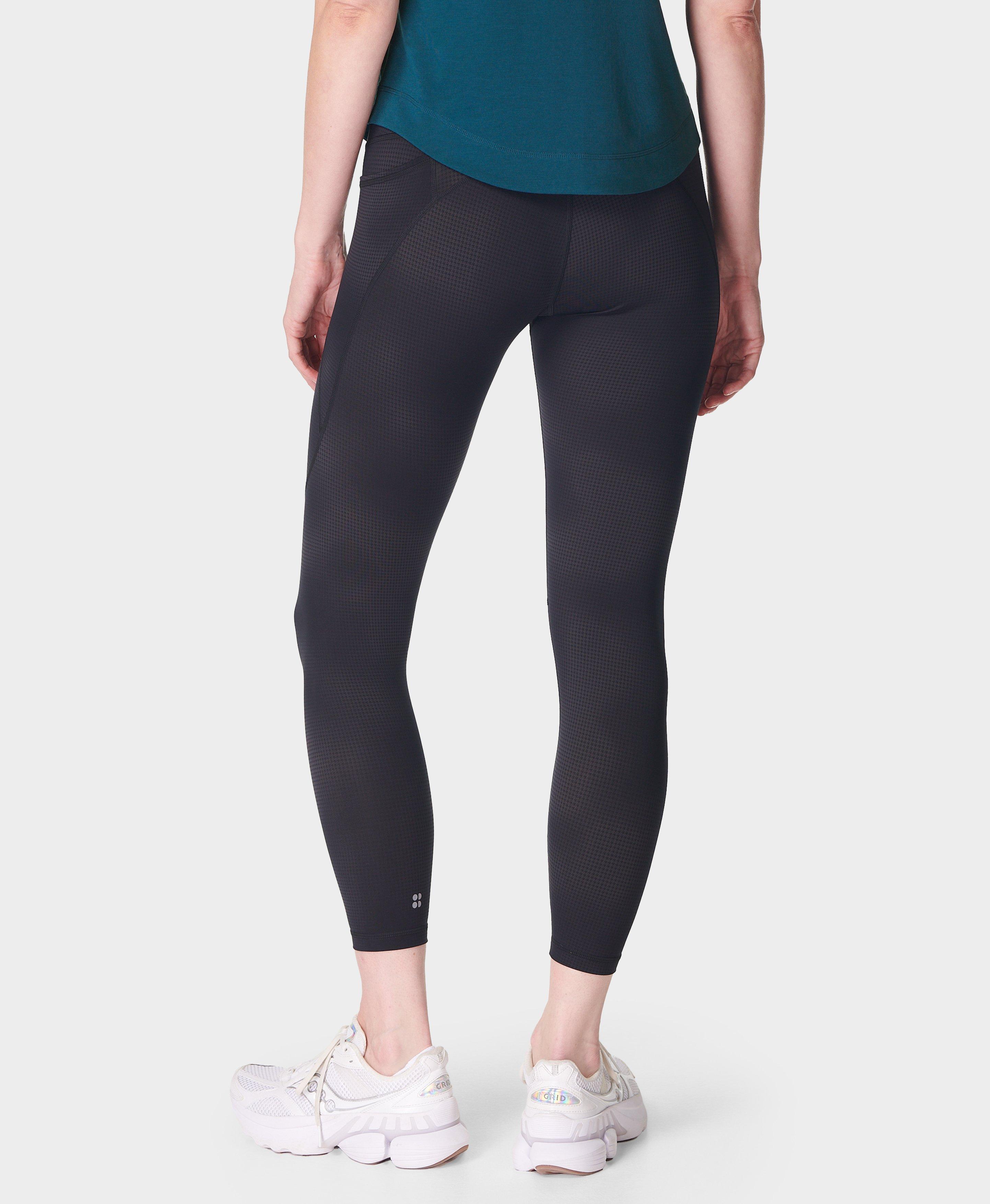 Power 7 8 Gym Leggings Black Faded Houndstooth Print Women s Leggings Sweaty Betty