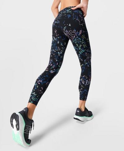 Power 7/8 Gym Leggings , Black Floral Refract Print | Sweaty Betty