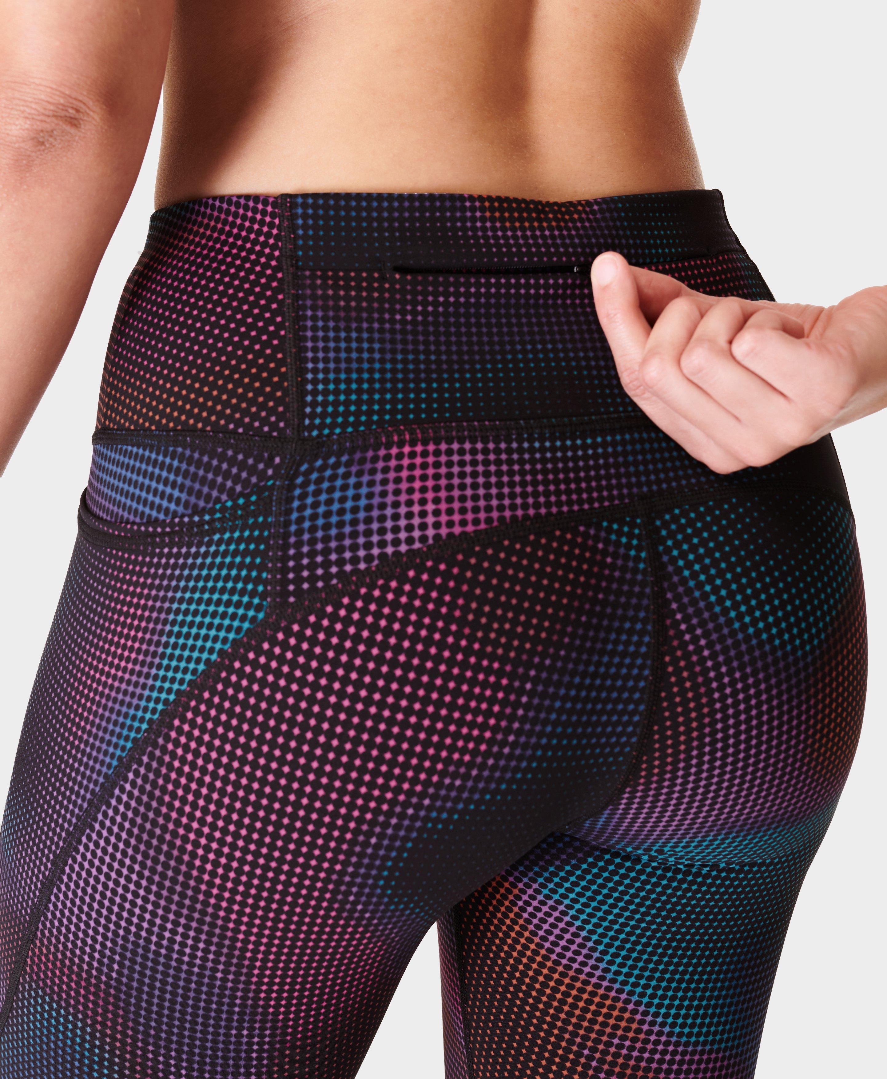 Power 7/8 Gym Leggings - Black Gradient Dot Print