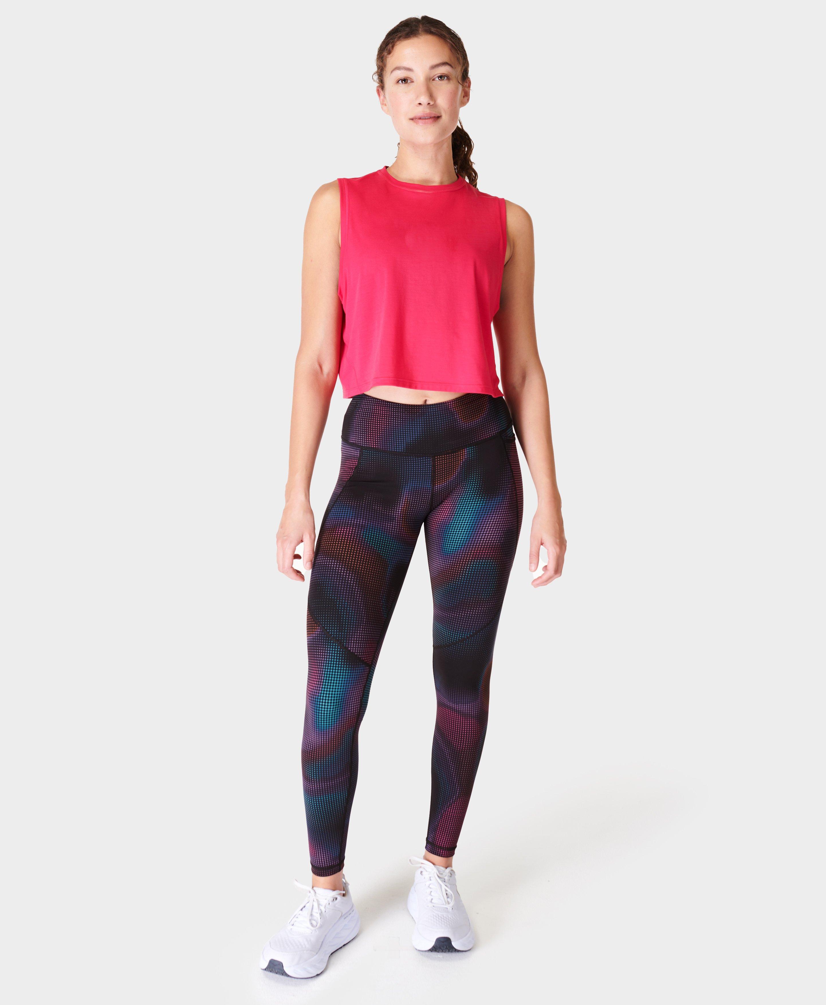 Power Workout Leggings - Black Gradient Dot Print, Women's Leggings