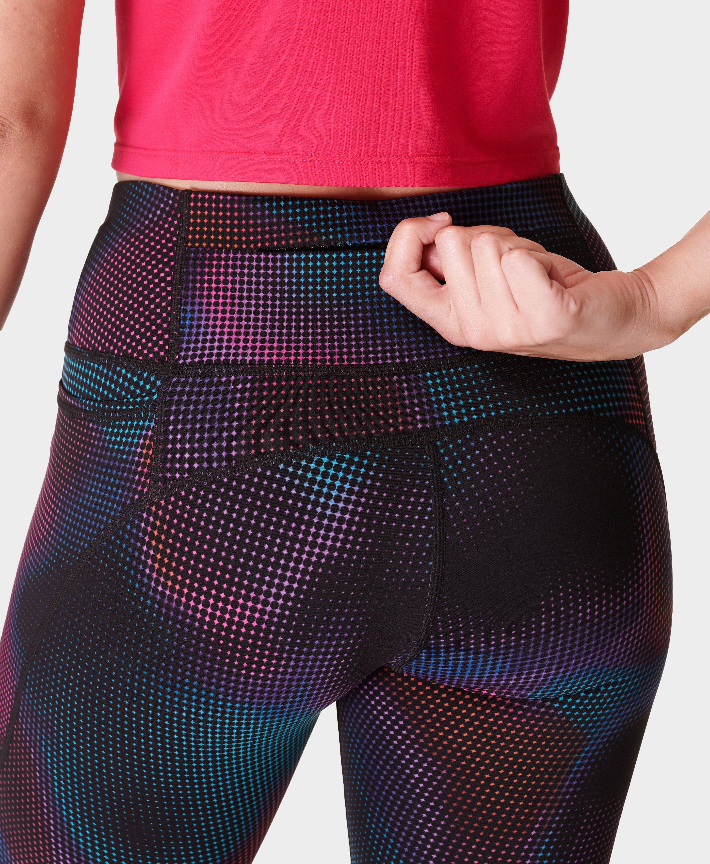 Power 7/8 Gym Leggings - Black Gradient Dot Print