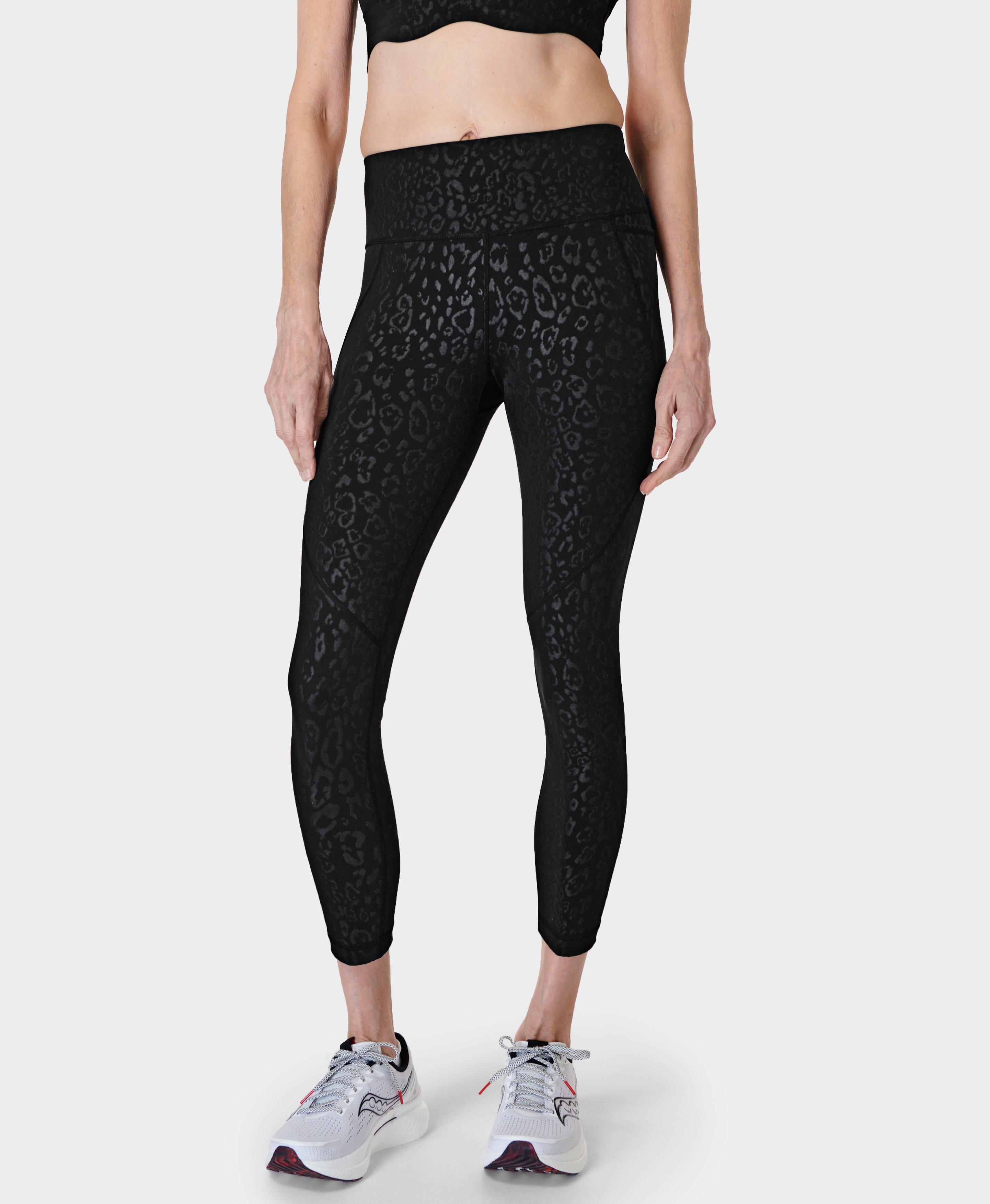 Women's Logo Embossed Sports Legging in Brown