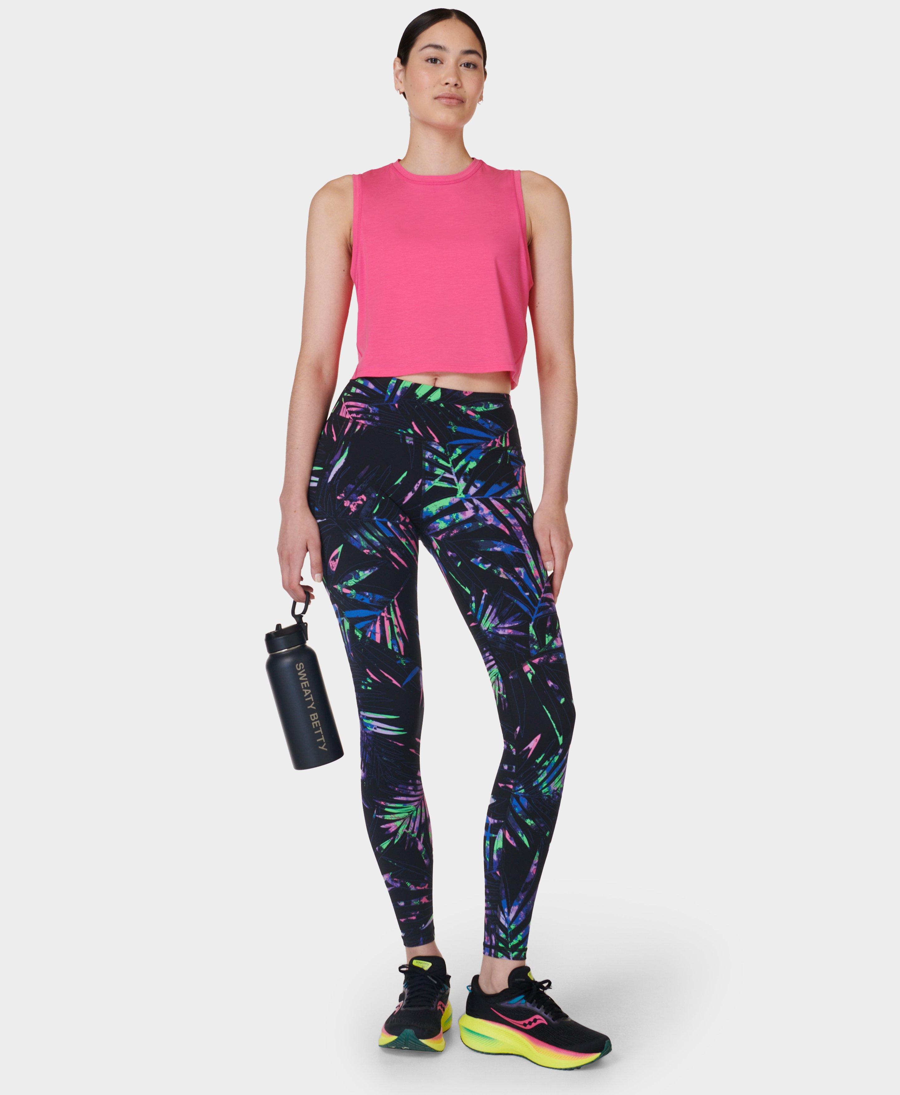 Power Gym Leggings - Black Paradise Palms Print | Women's Leggings ...