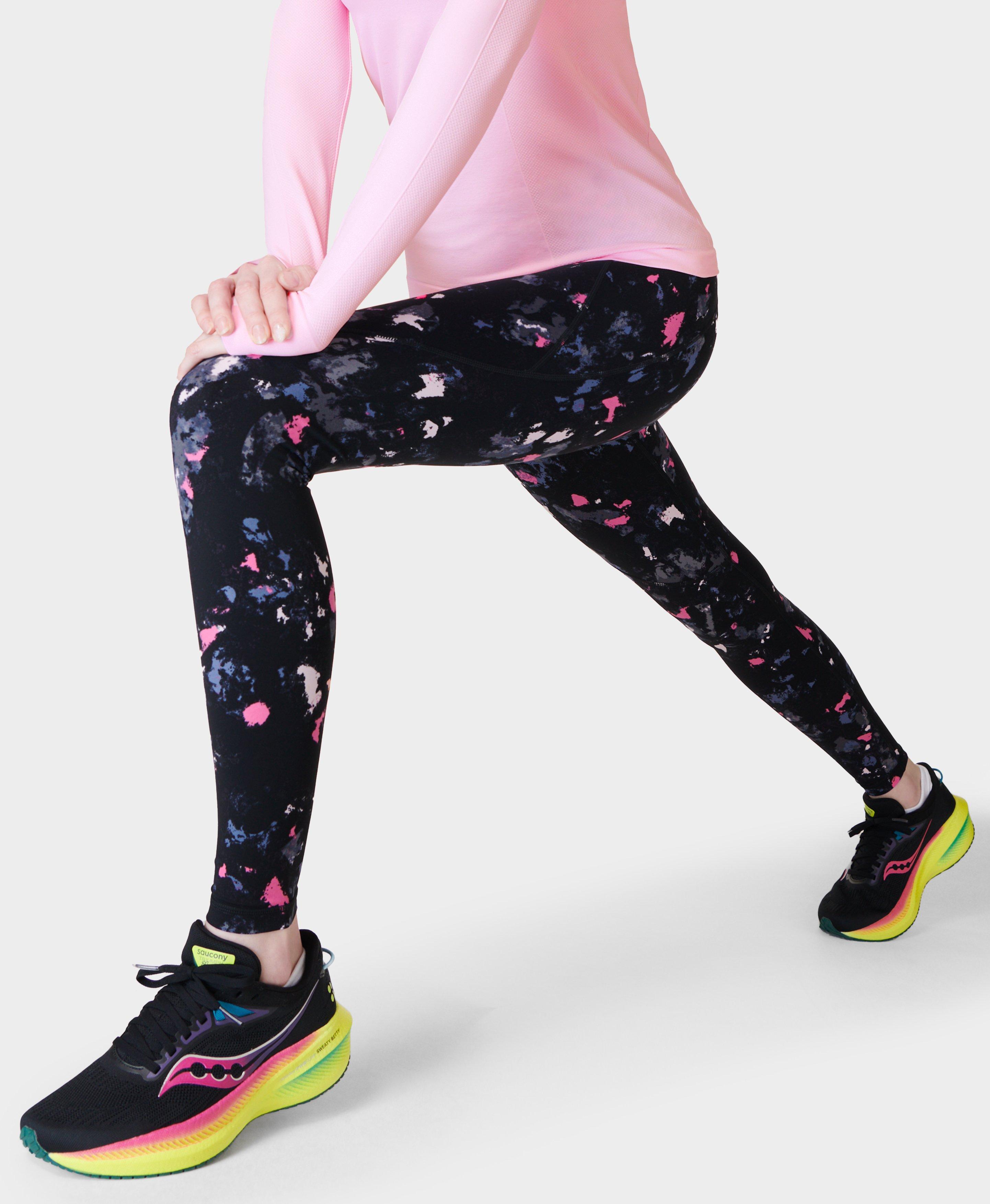 Power Gym Leggings Black Scattered Texture Print Women s Leggings Sweaty Betty