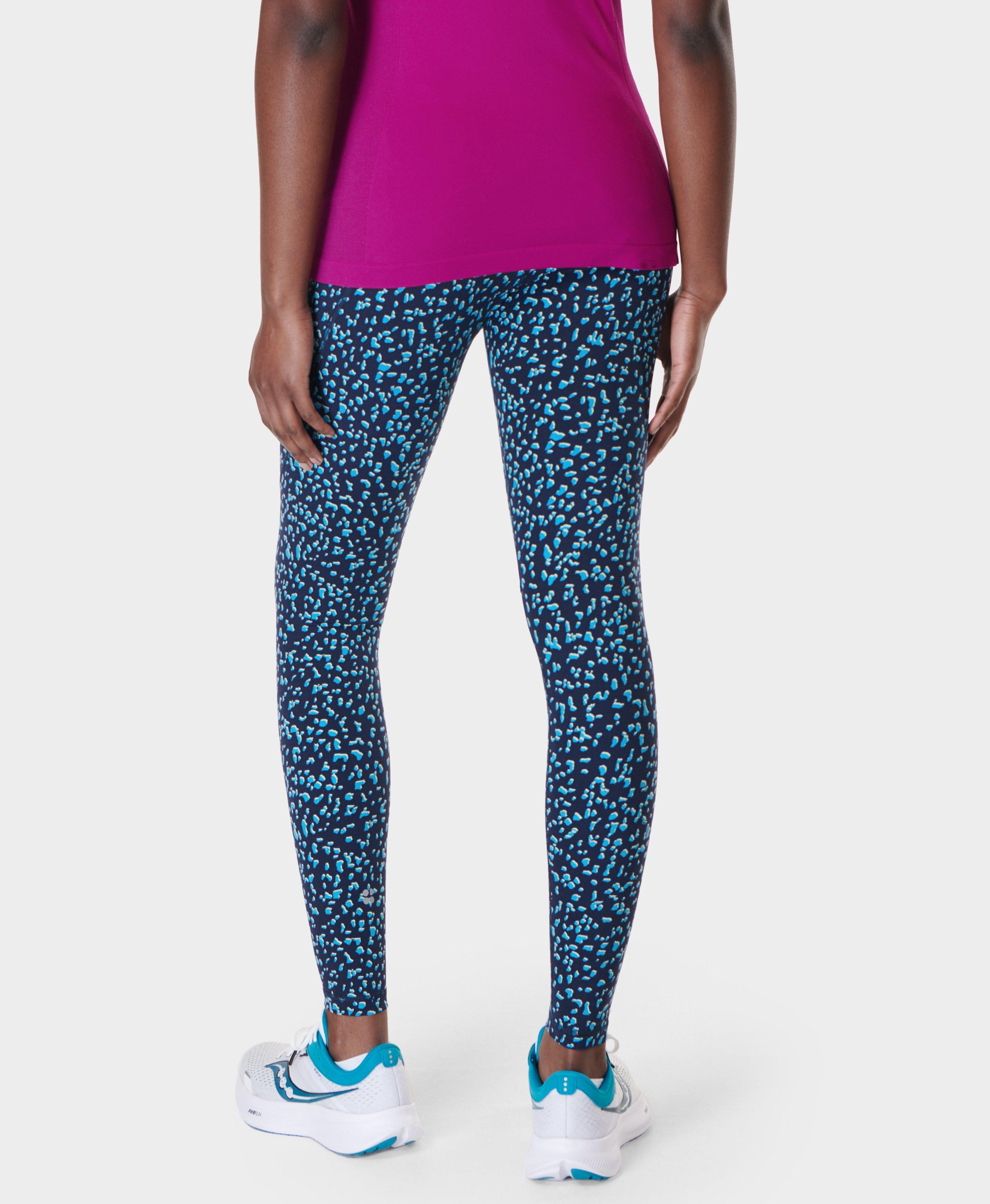 Power Gym Leggings - Blue Deconstructed Check Print