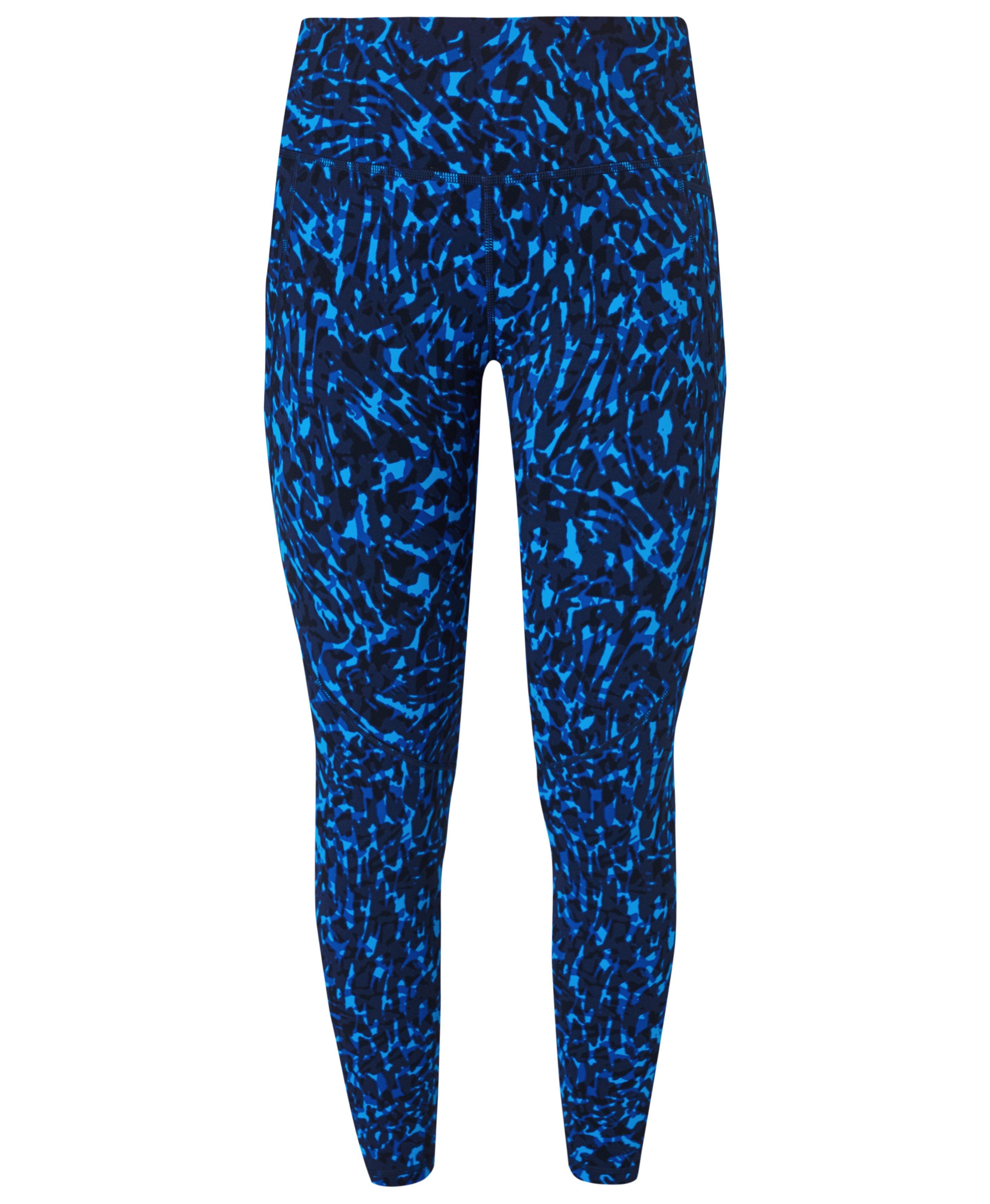 Power 7/8 Workout Leggings - Blue Animal Swirl Print