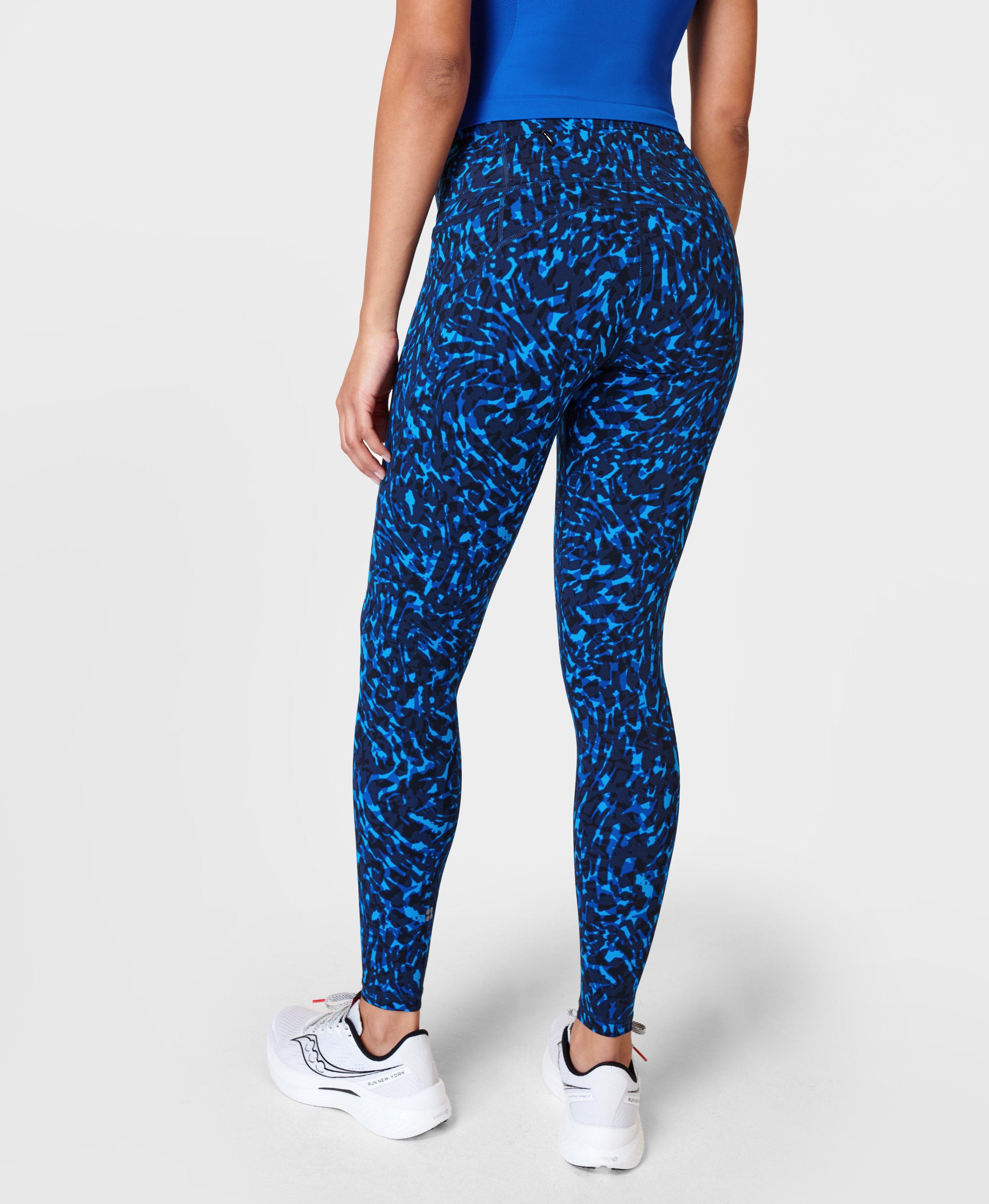 Sweaty Betty Power 7/8 Gym Leggings in Blue Snake size S Women's