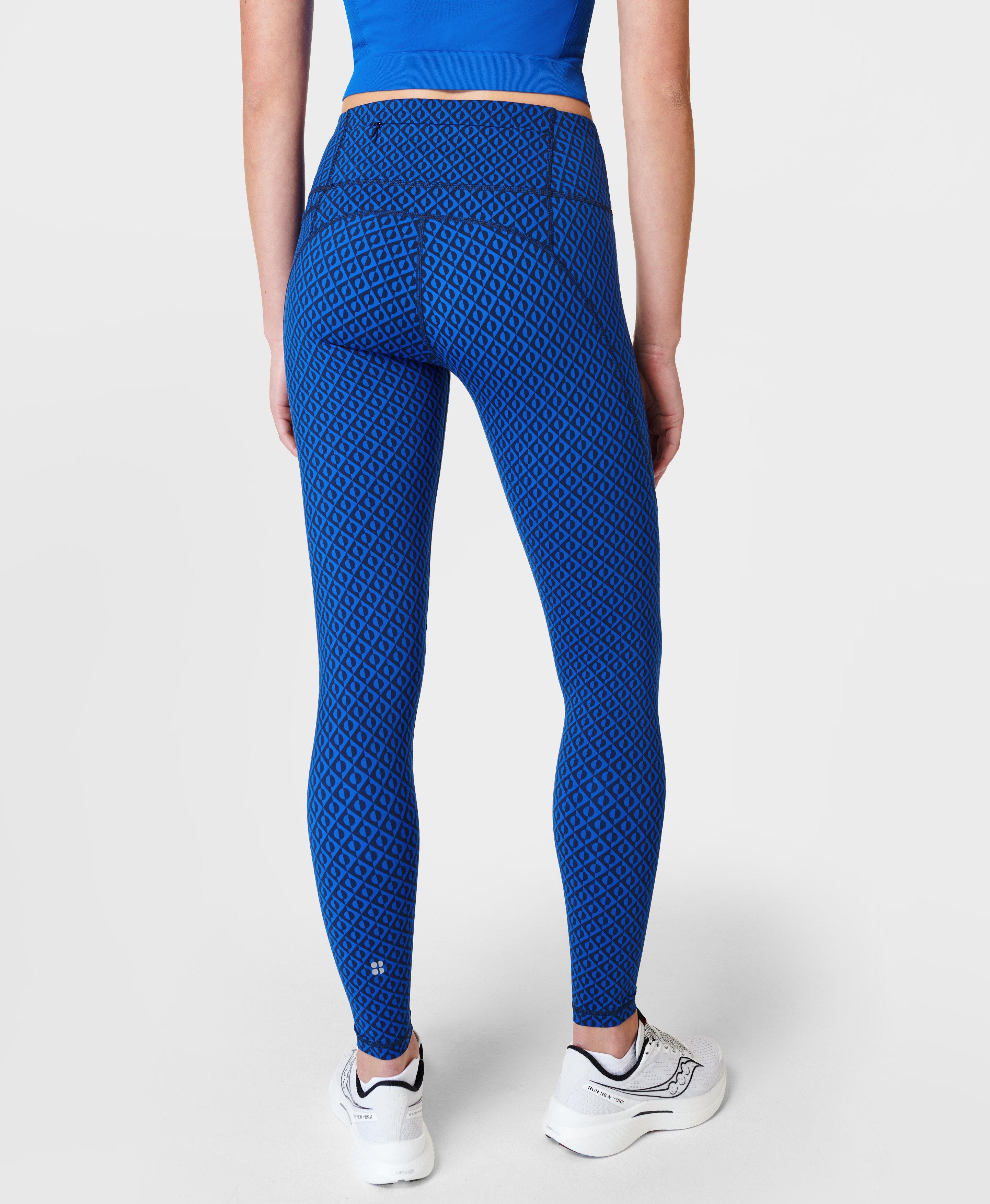 Sweaty Betty Power 7/8 Gym Leggings, Blue Speed Geo Print at John