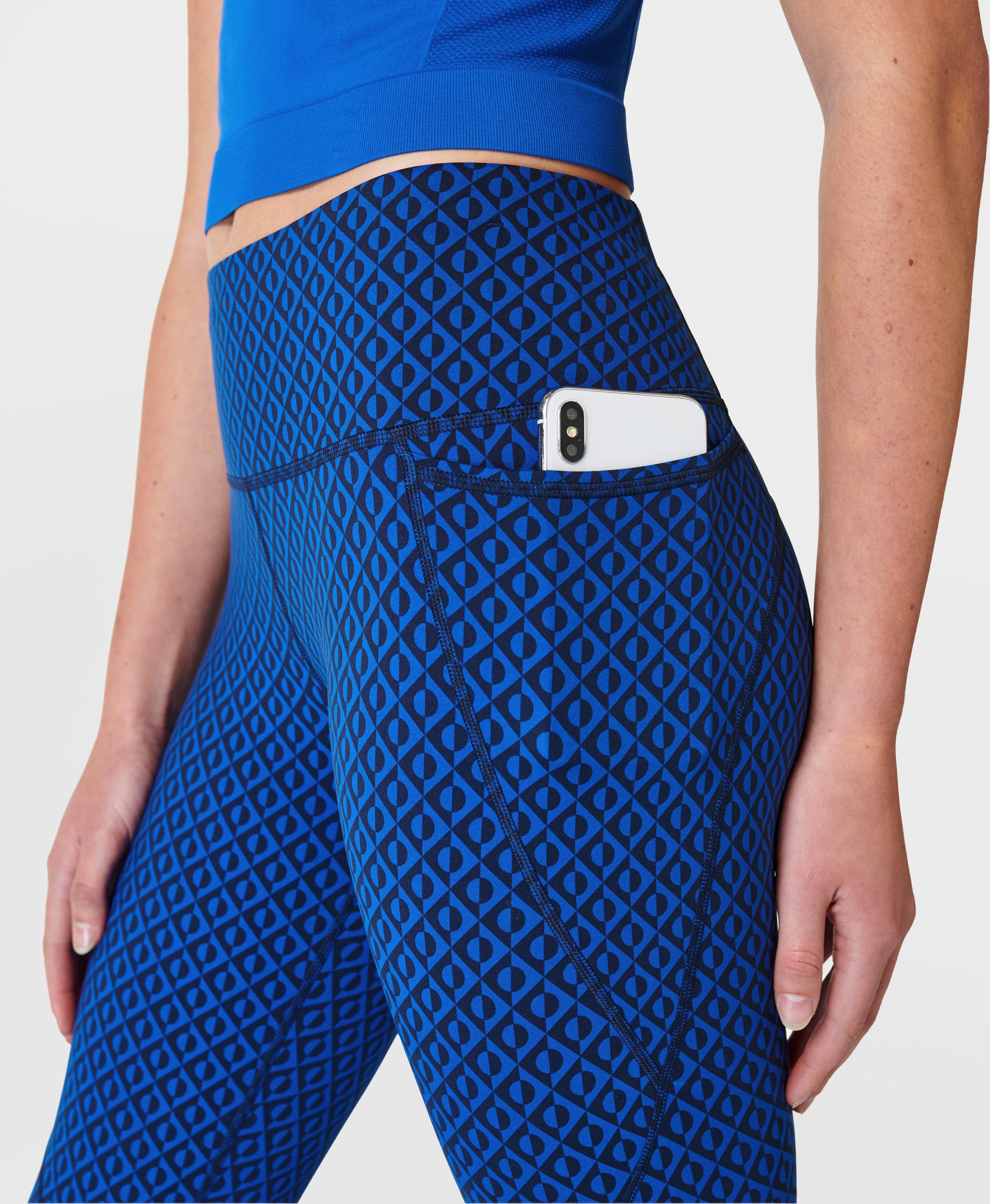 Power 7/8 Workout Leggings - Blue Apex Geo Print, Women's Leggings