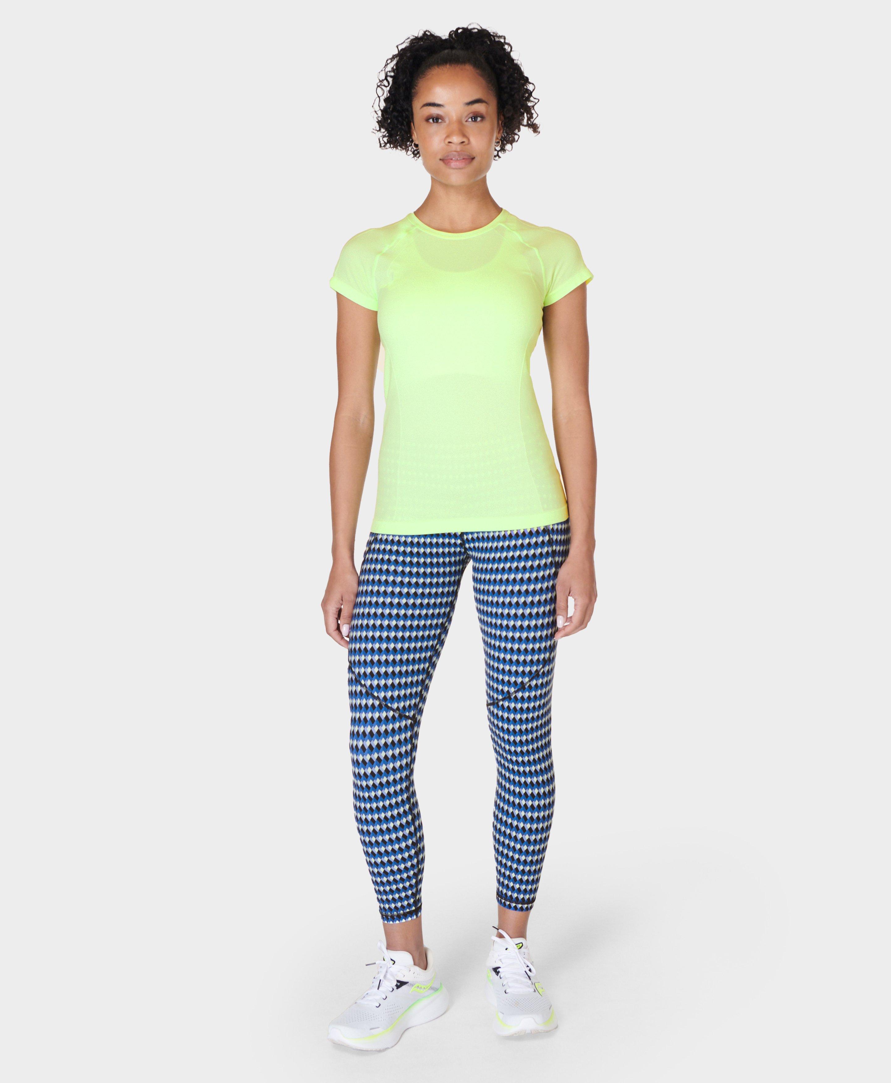 Power 7 8 Gym Leggings Blue Court Geo Print Women s Leggings Sweaty Betty