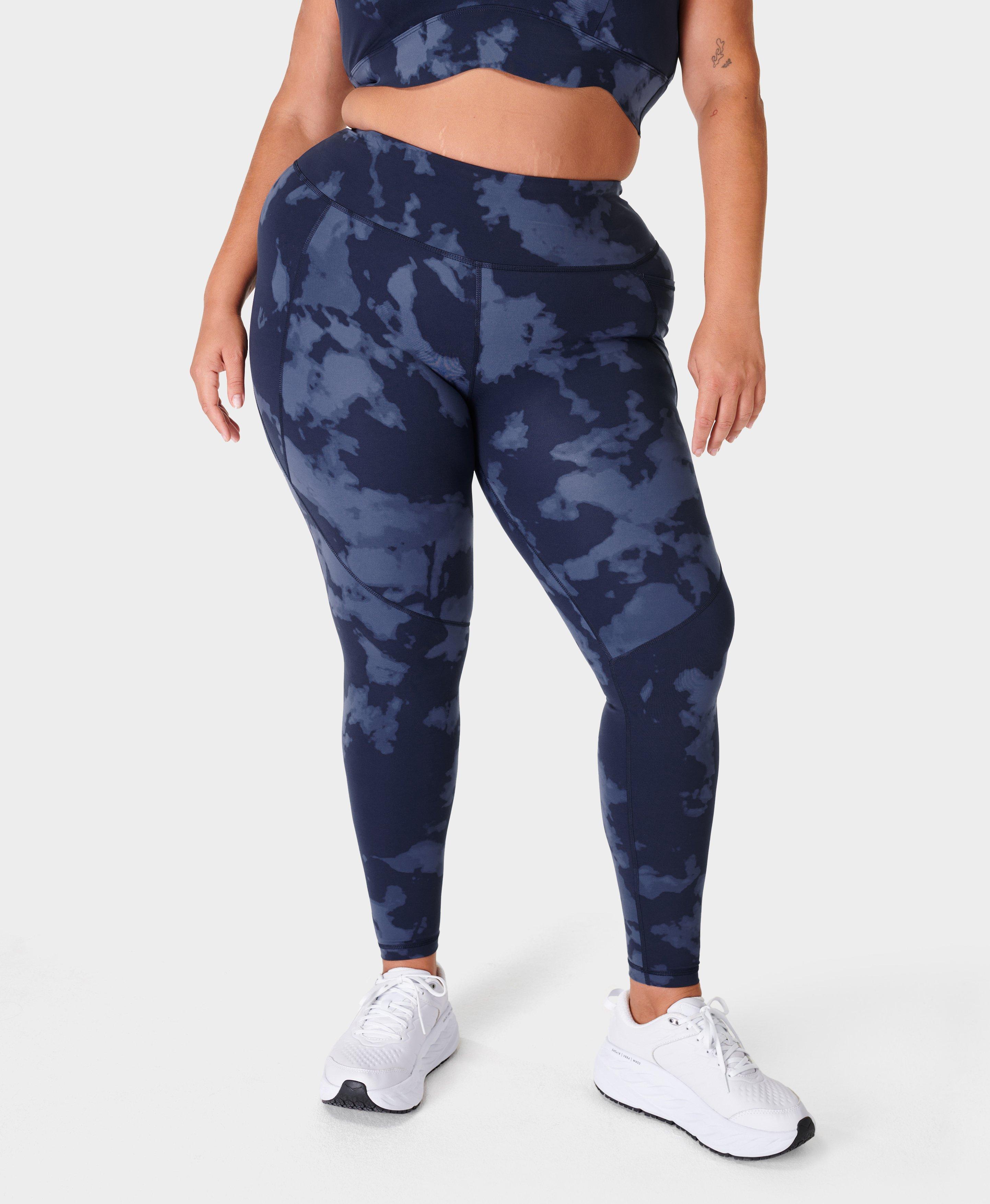 Women Fitness Camouflage Leggings Blue Black Workout - Temu Canada
