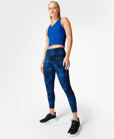 Power 7/8 Workout Leggings , Blue Frame Print | Sweaty Betty