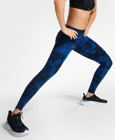 Power Gym Leggings , Blue Frame Print | Sweaty Betty