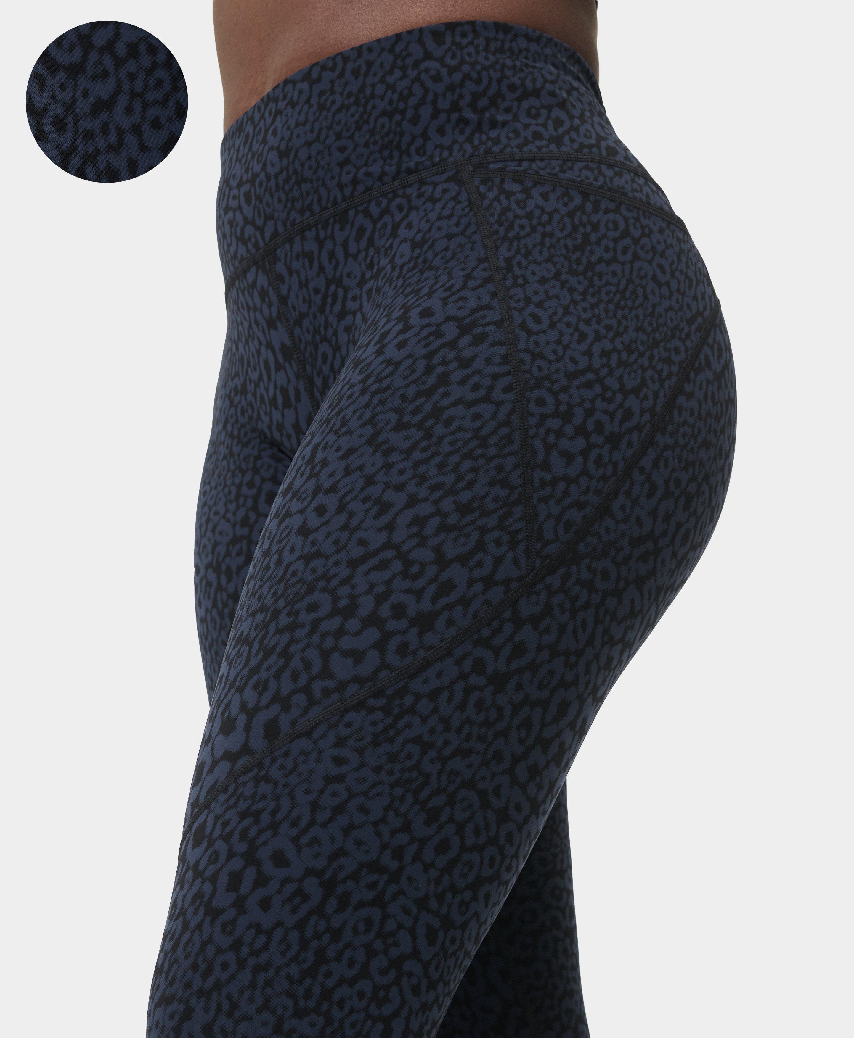 Sweatpants Leopard Print Women Stacked Leggings
