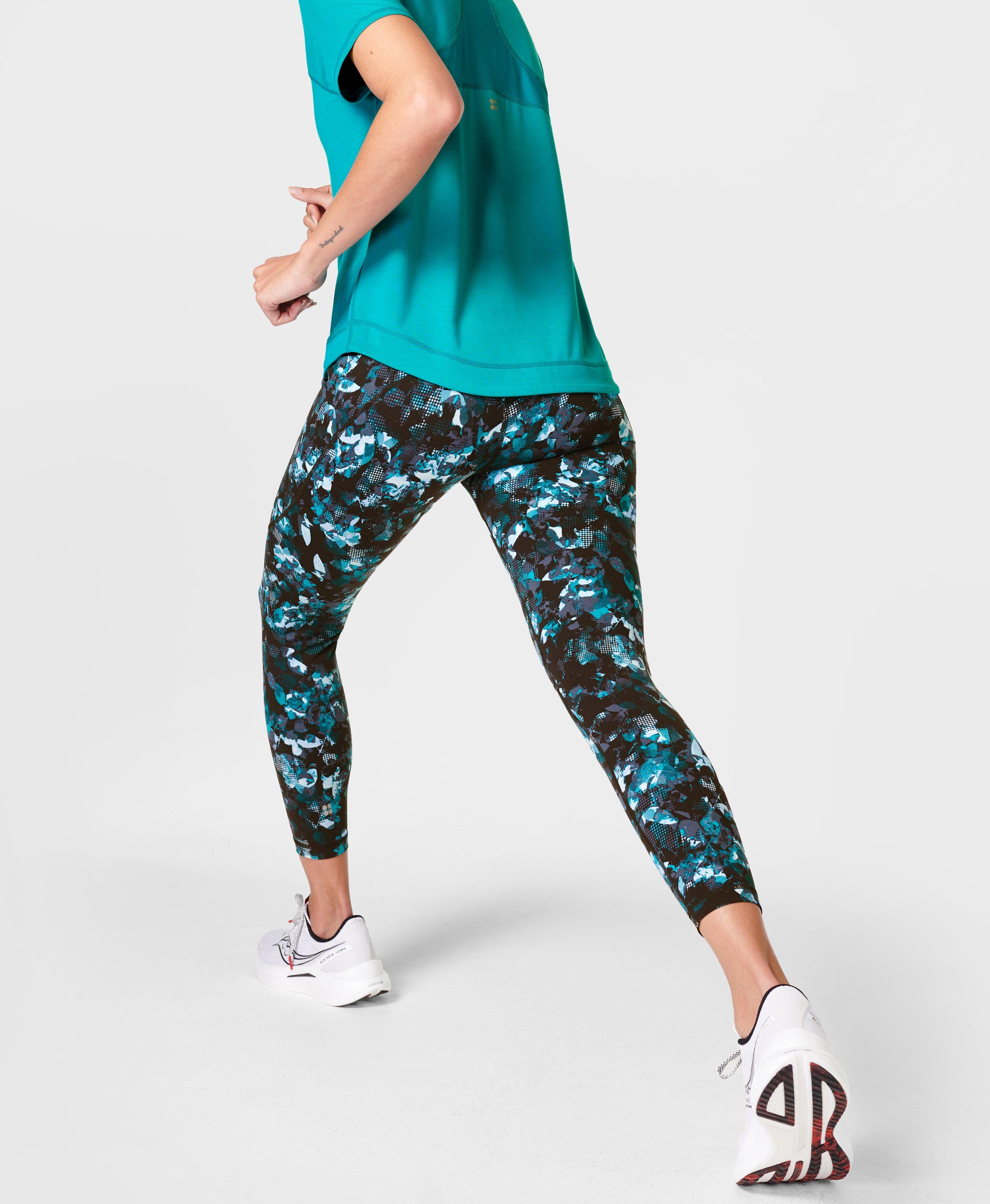 Sweaty Betty Super Sculpt 7/8 Length Blue Xray Floral Print Leggings