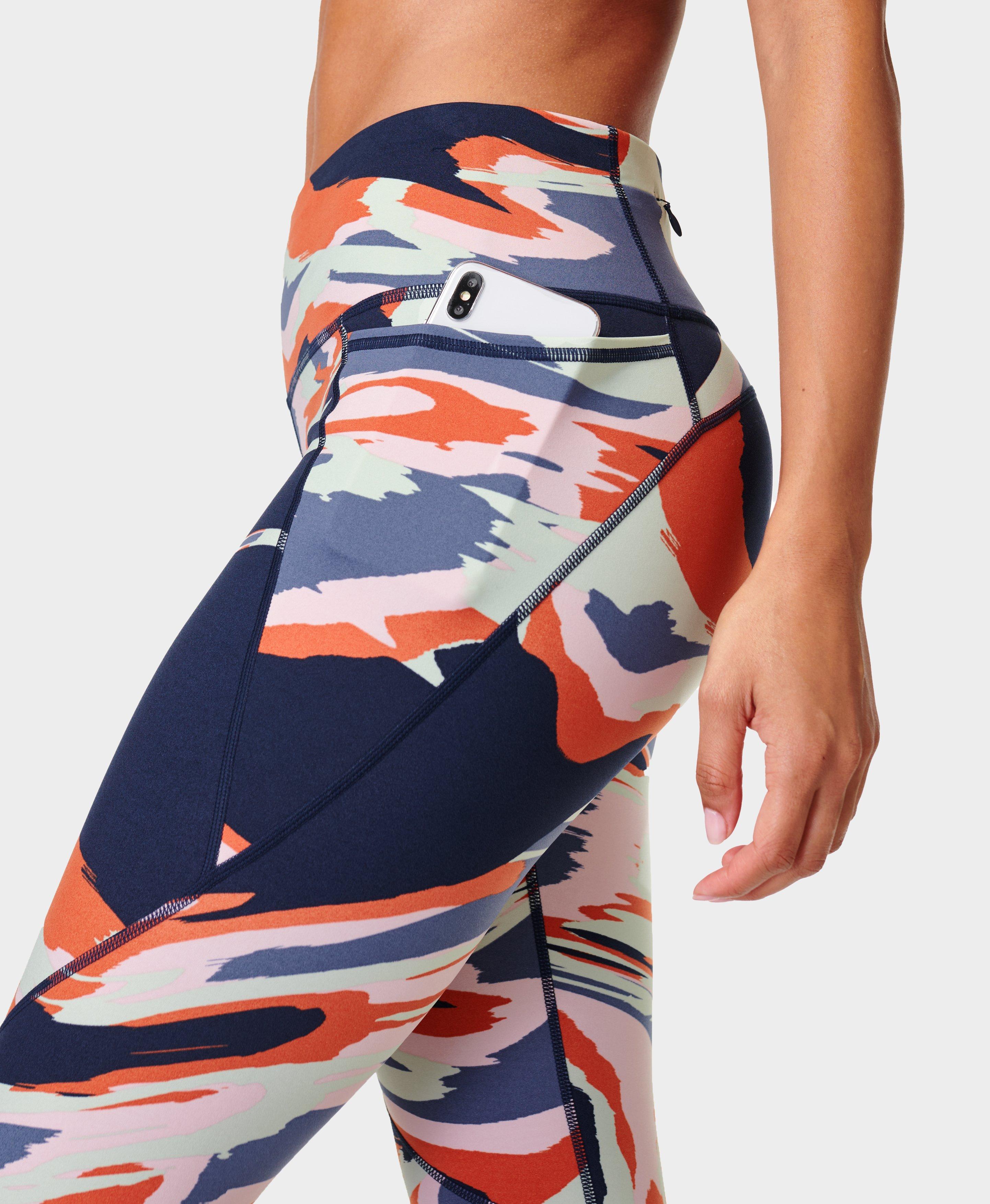 Power 7/8 Gym Leggings - Blue Liquid Storm Print