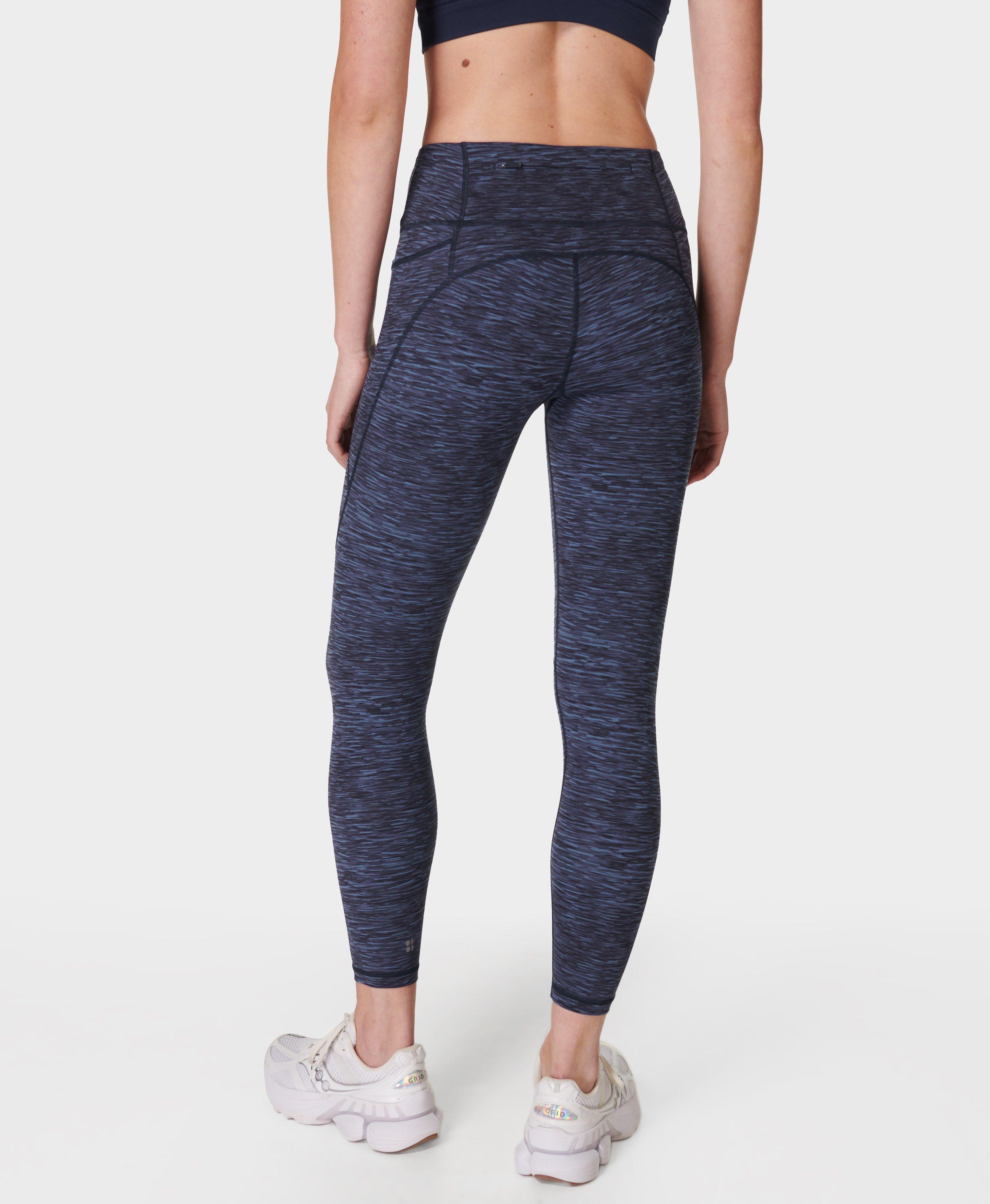 Power 7 8 Gym Leggings Blue Melange Print Women s Leggings Sweaty Betty