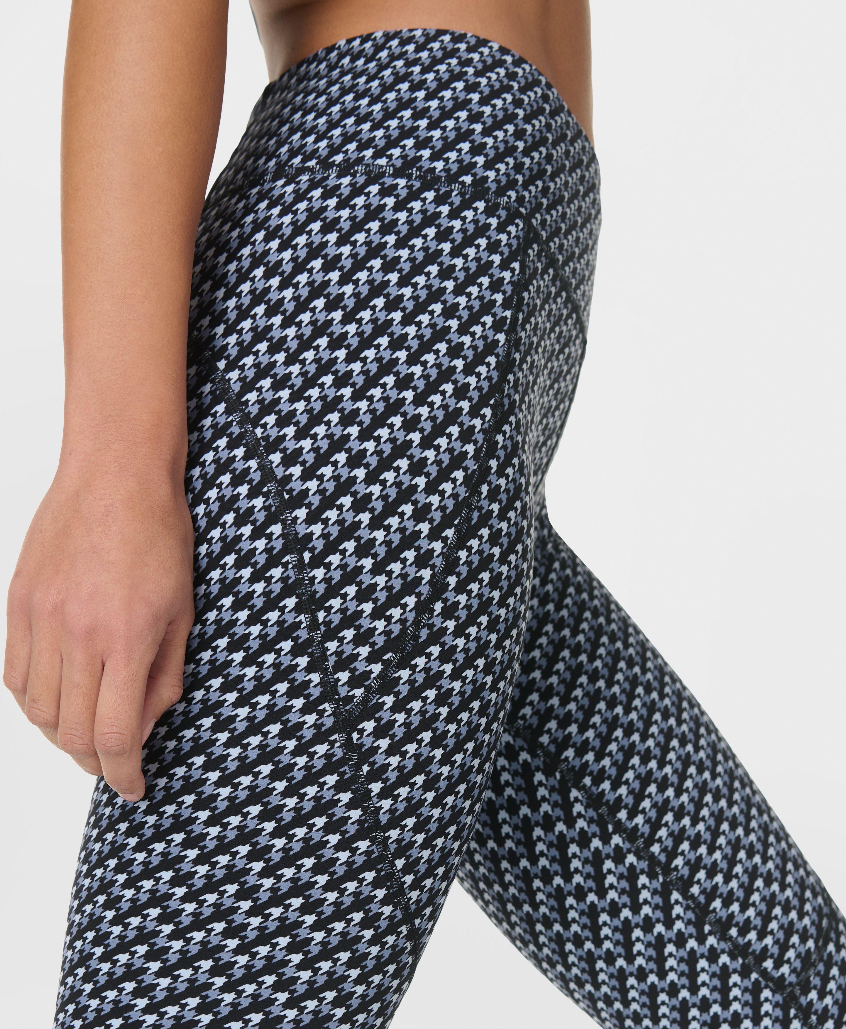 Power Workout Leggings - Blue Micro Houndstooth Print | Women's