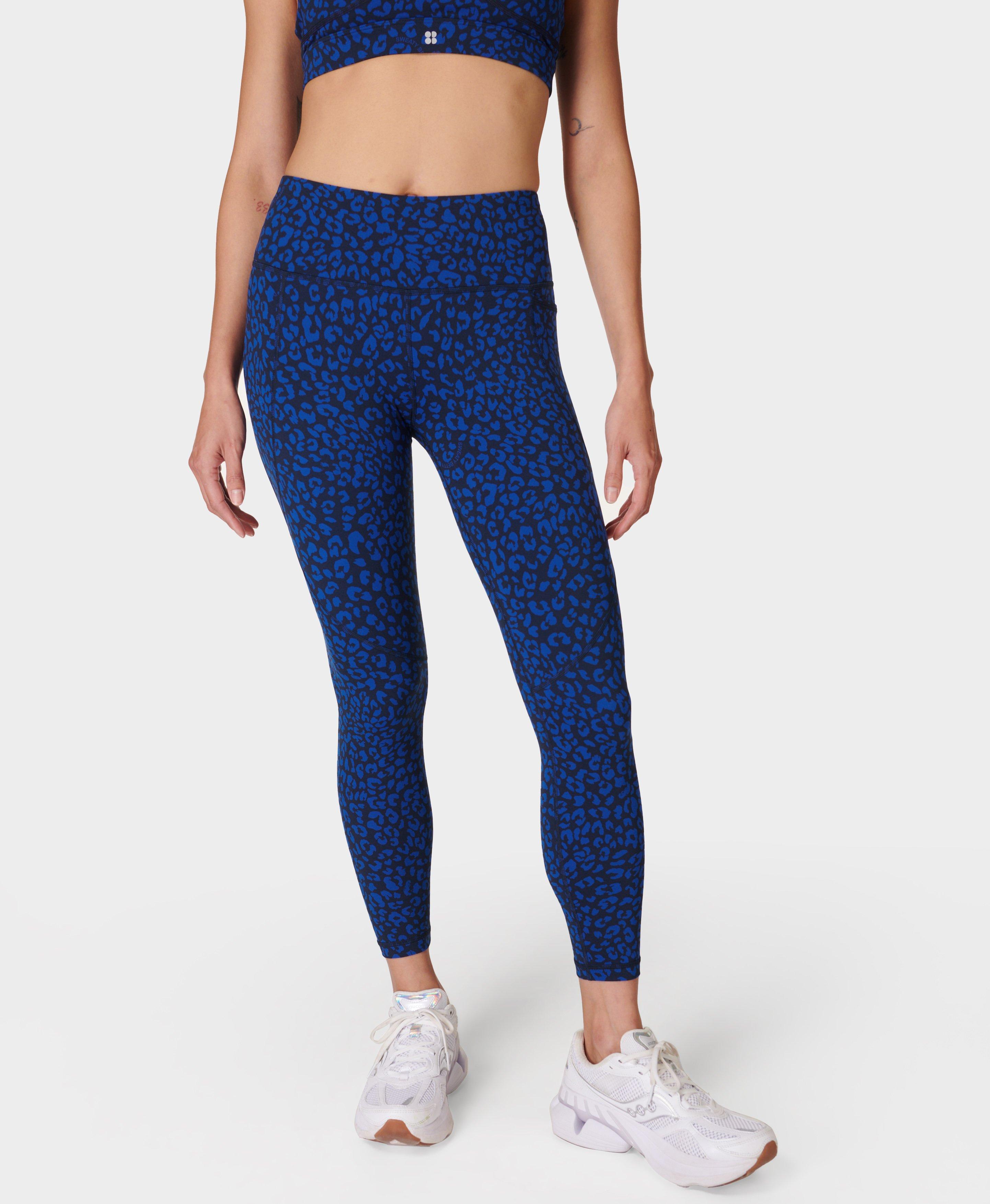 Power 7 8 Gym Leggings Blue Painted Animal Print Women s Leggings Sweaty Betty